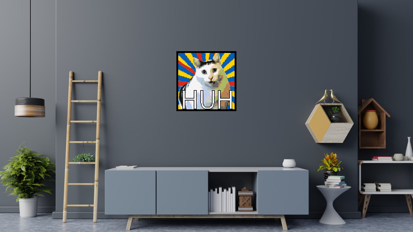 Huh Cat Meme - Brick Art Mosaic Kit 4x4 large