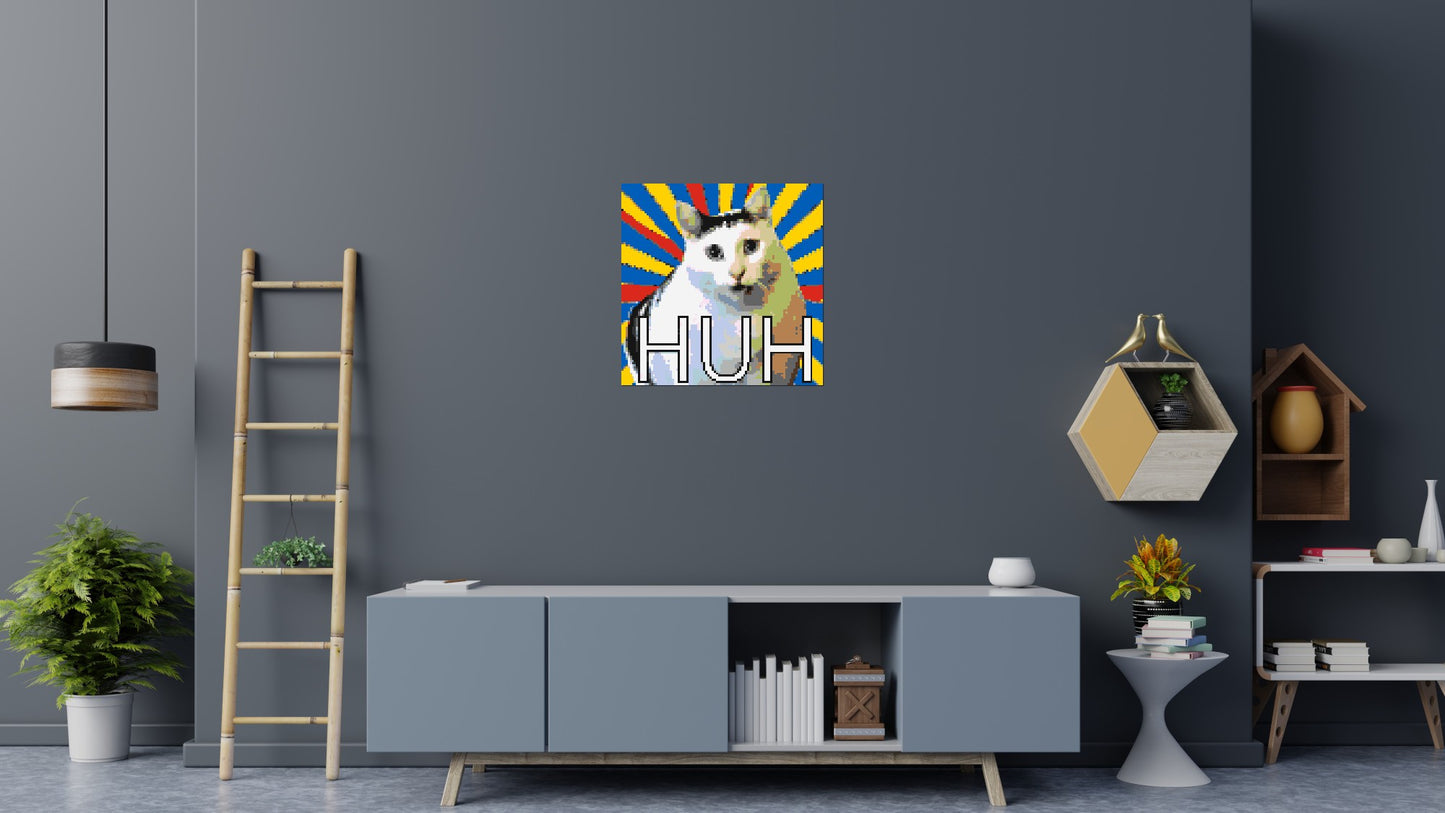 Huh Cat Meme - Brick Art Mosaic Kit 4x4 large