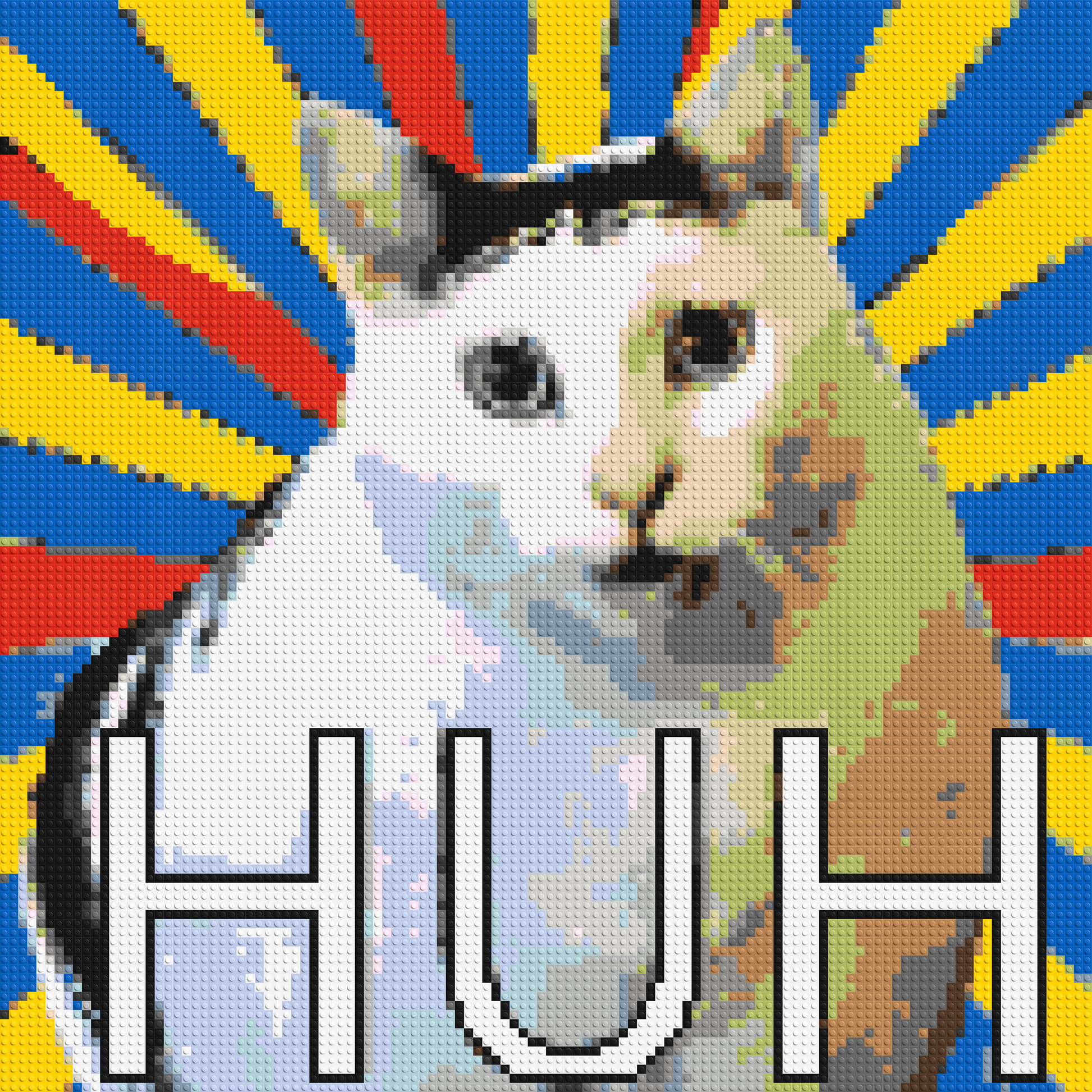 Huh Cat Meme - Brick Art Mosaic Kit 5x5 large