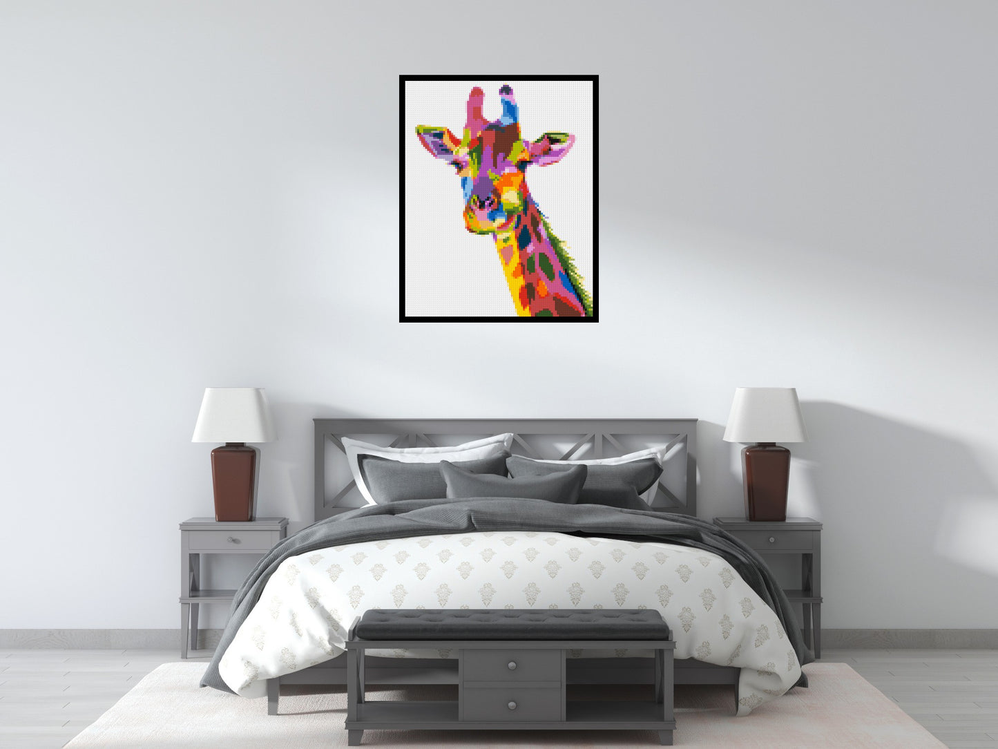 Giraffe Colourful Pop Art - Brick Art Mosaic Kit 4x5 large