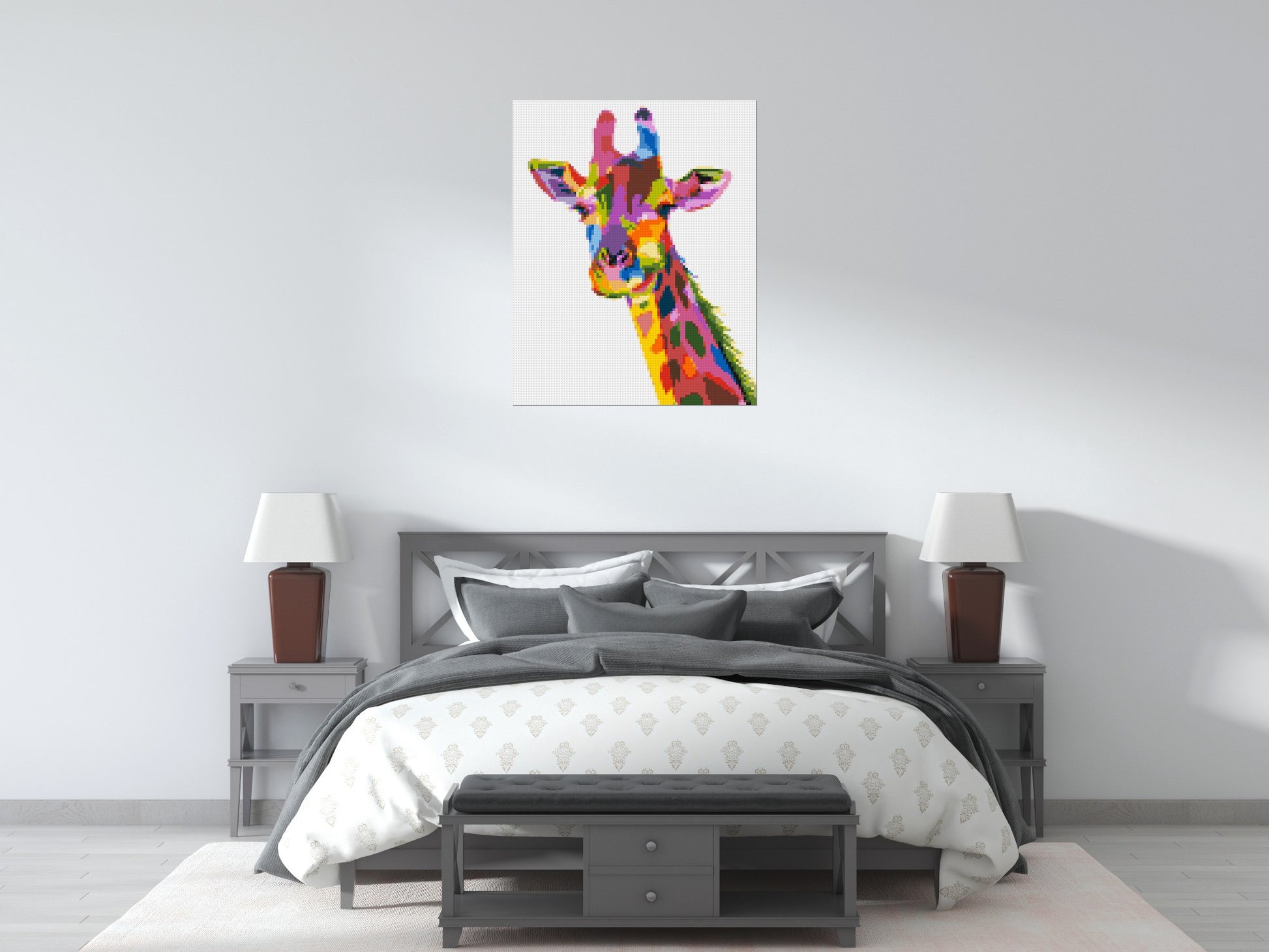 Giraffe Colourful Pop Art - Brick Art Mosaic Kit 4x5 scene