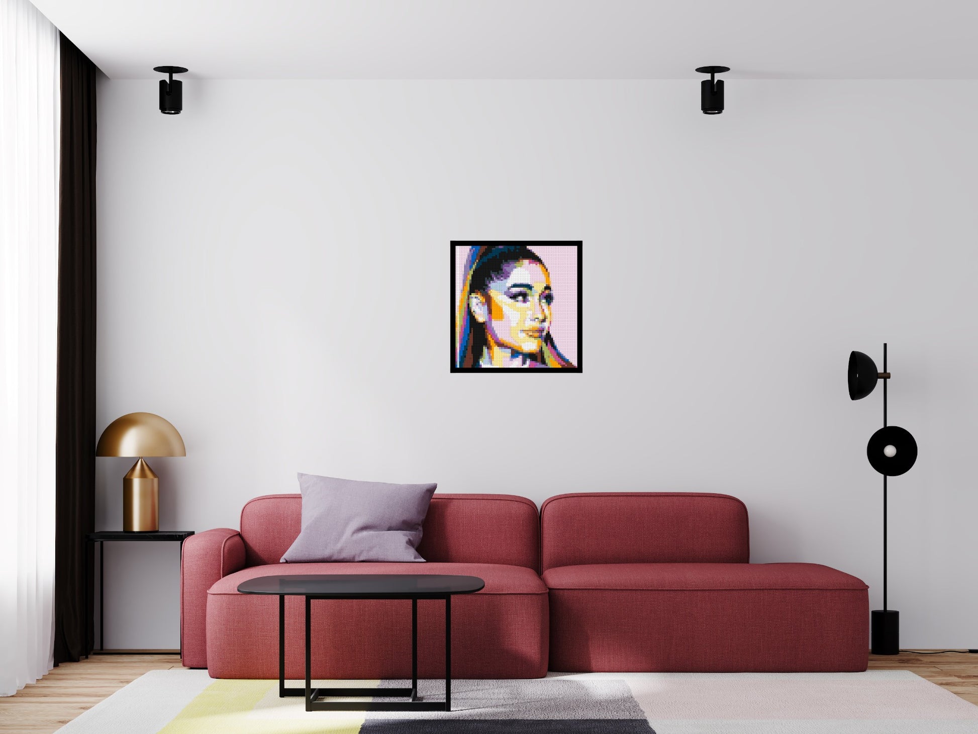 Ariana Grande - Brick Art Mosaic Kit 3x3 scene with frame