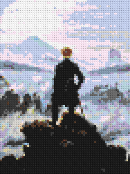 Wanderer Above the Sea of Fog by Caspar D. Friedrich  - Brick Art Mosaic Kit 3x4 large