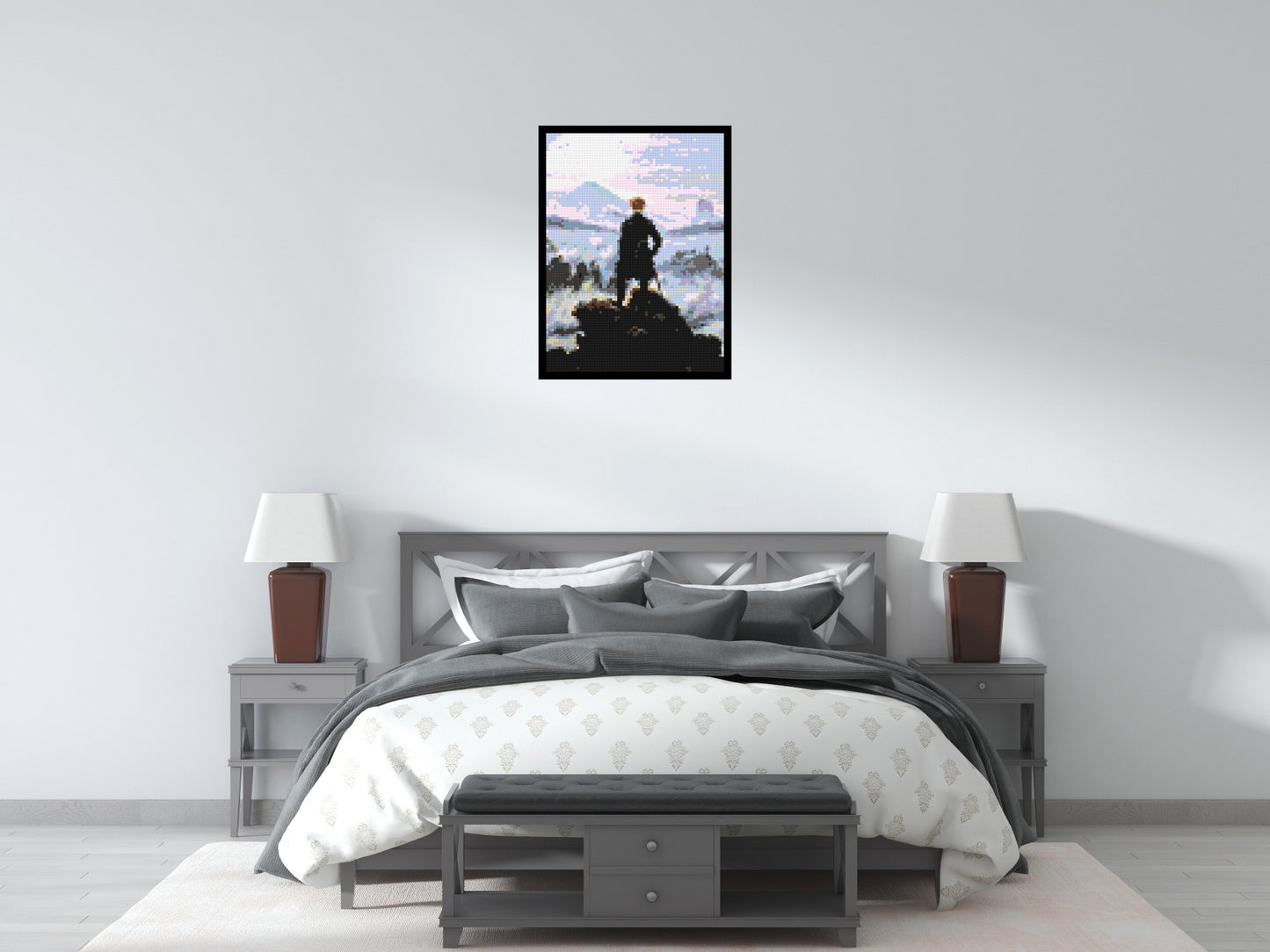 Wanderer Above the Sea of Fog by Caspar D. Friedrich  - Brick Art Mosaic Kit 3x4 large