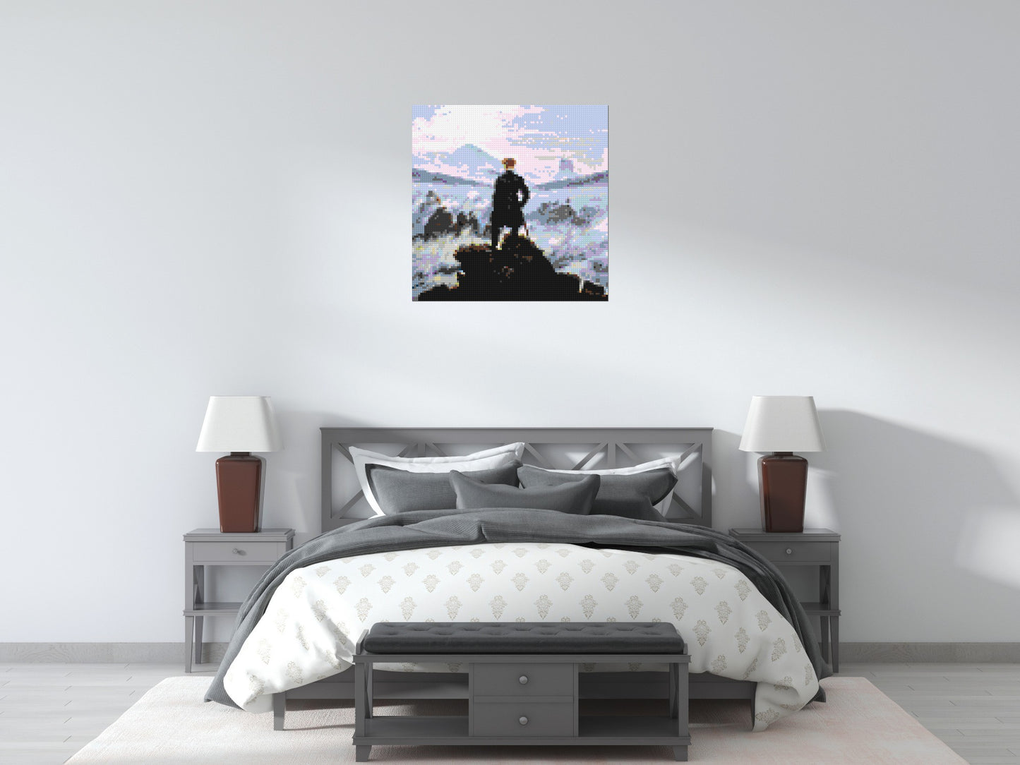 Wanderer Above the Sea of Fog by Caspar D. Friedrich  - Brick Art Mosaic Kit 4x4 large