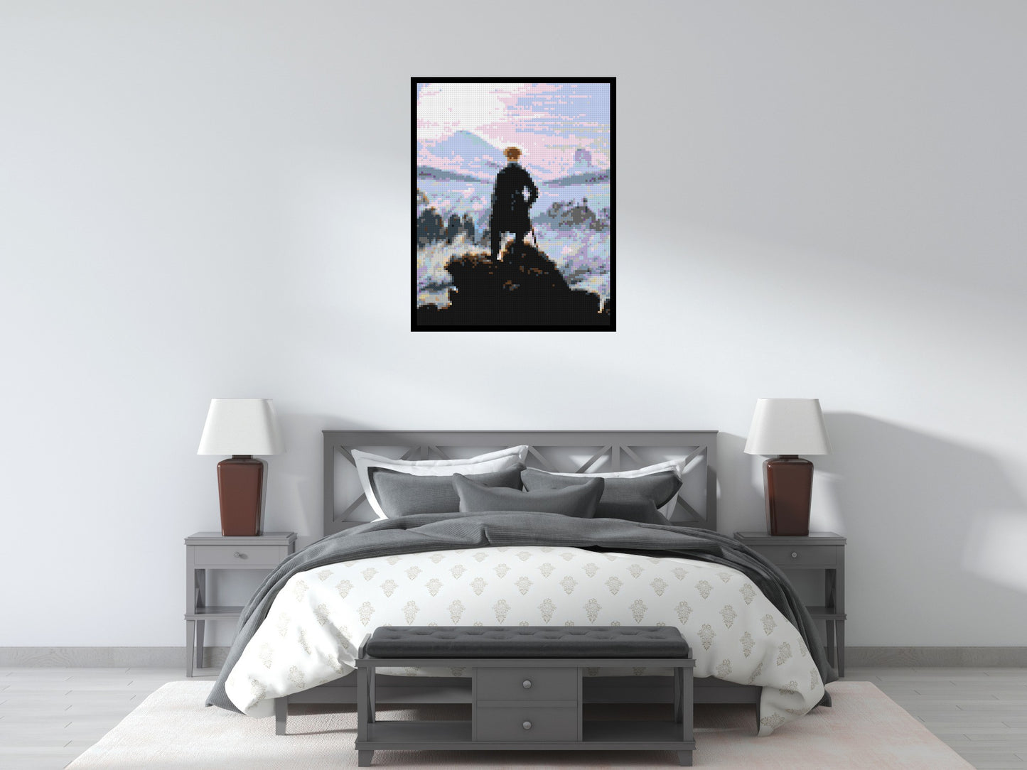 Wanderer Above the Sea of Fog by Caspar D. Friedrich  - Brick Art Mosaic Kit 4x5 large