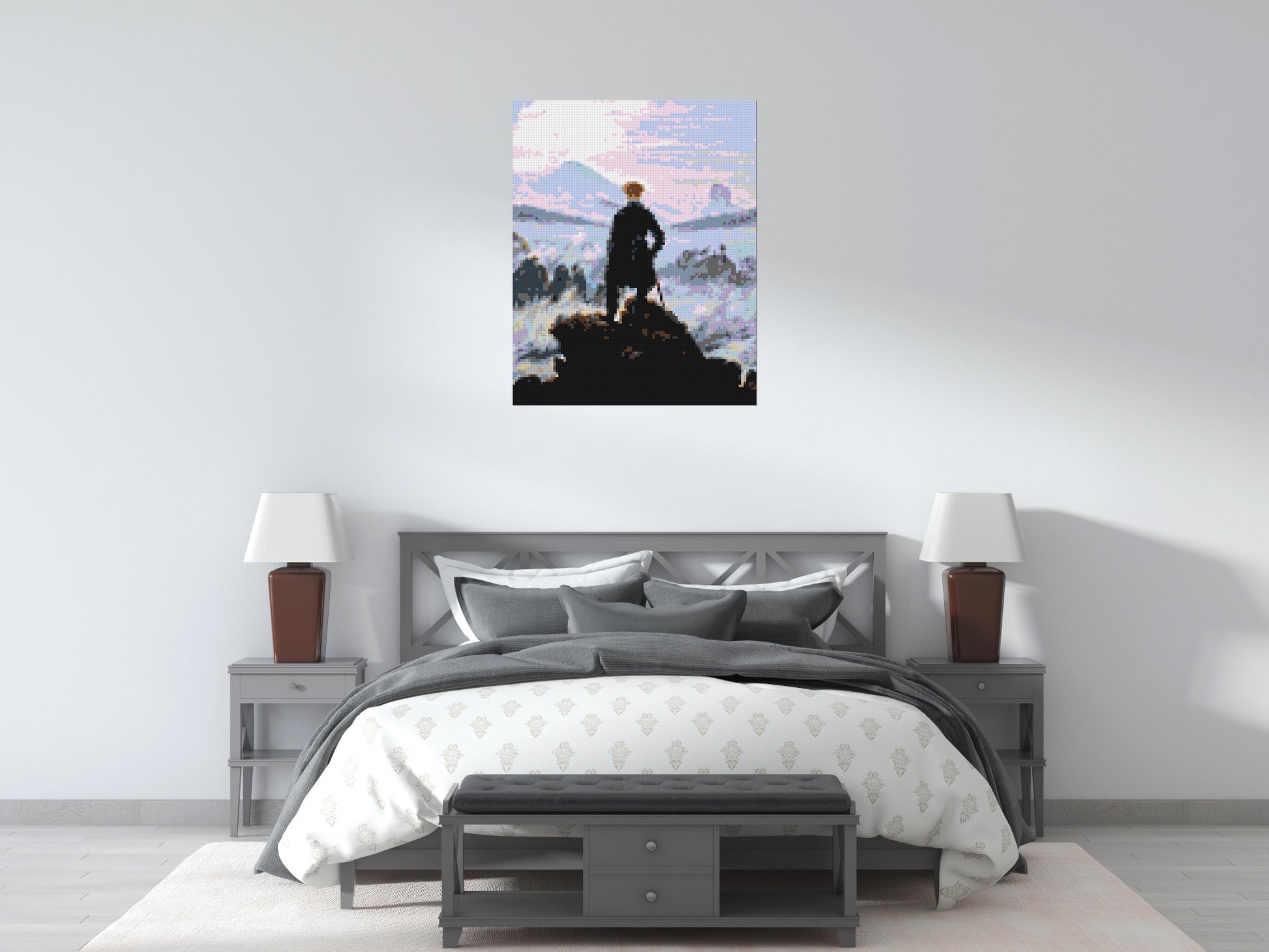 Wanderer Above the Sea of Fog by Caspar D. Friedrich  - Brick Art Mosaic Kit 4x5 scene