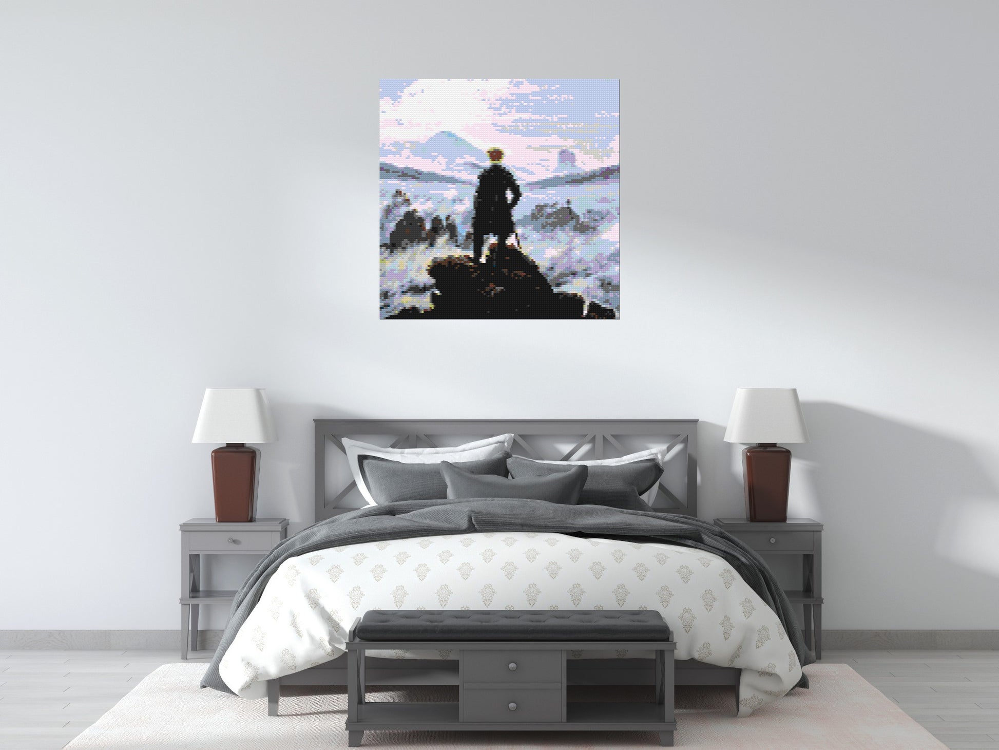 Wanderer Above the Sea of Fog by Caspar D. Friedrich  - Brick Art Mosaic Kit 5x5 scene