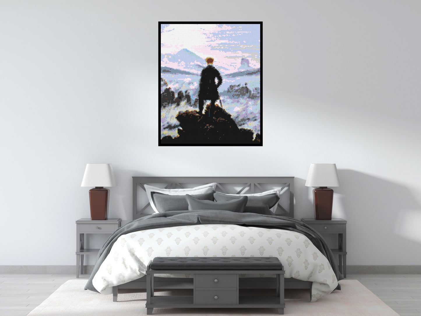 Wanderer Above the Sea of Fog by Caspar D. Friedrich  - Brick Art Mosaic Kit 5x6 large