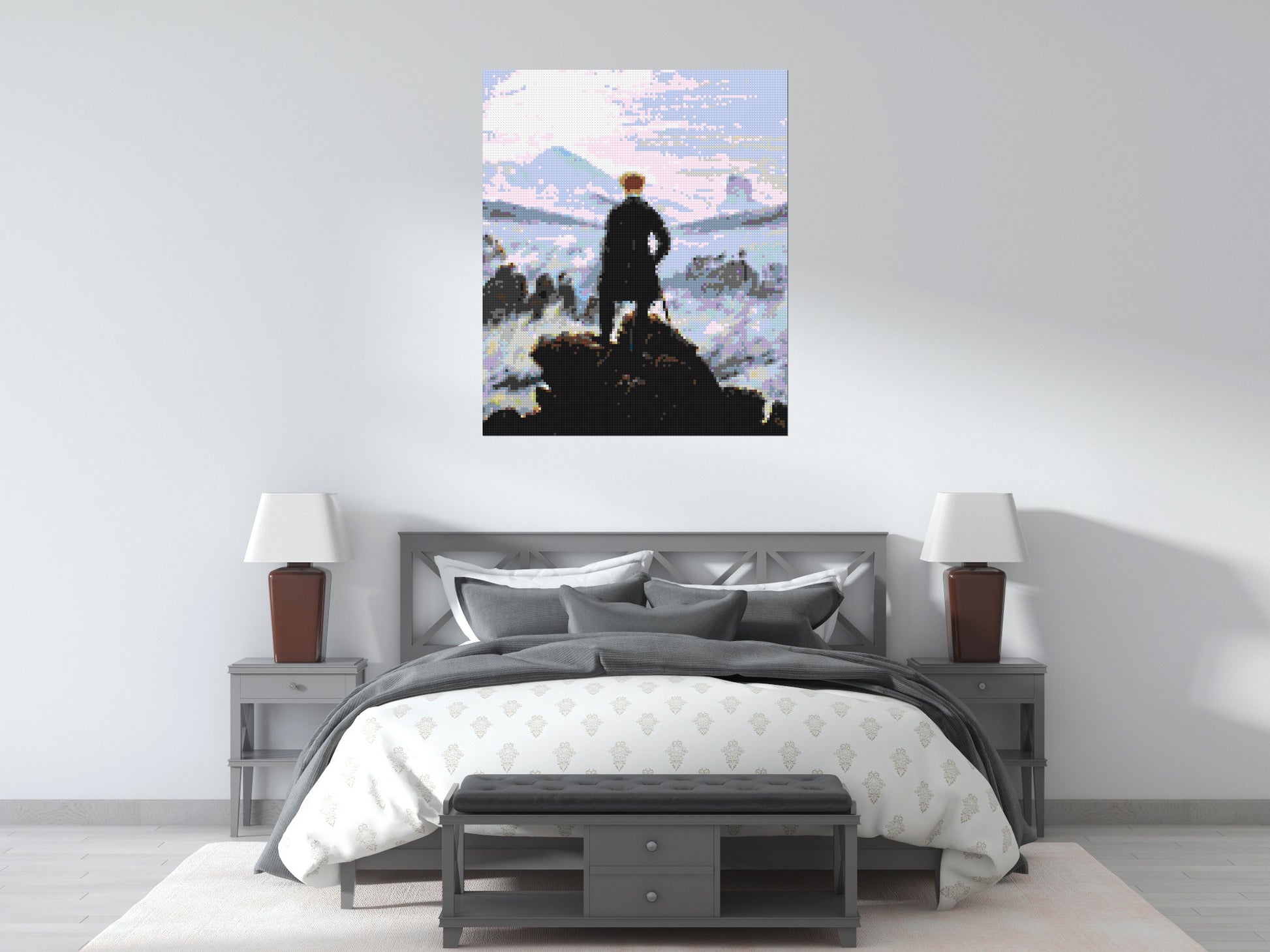 Wanderer Above the Sea of Fog by Caspar D. Friedrich  - Brick Art Mosaic Kit 5x6 scene