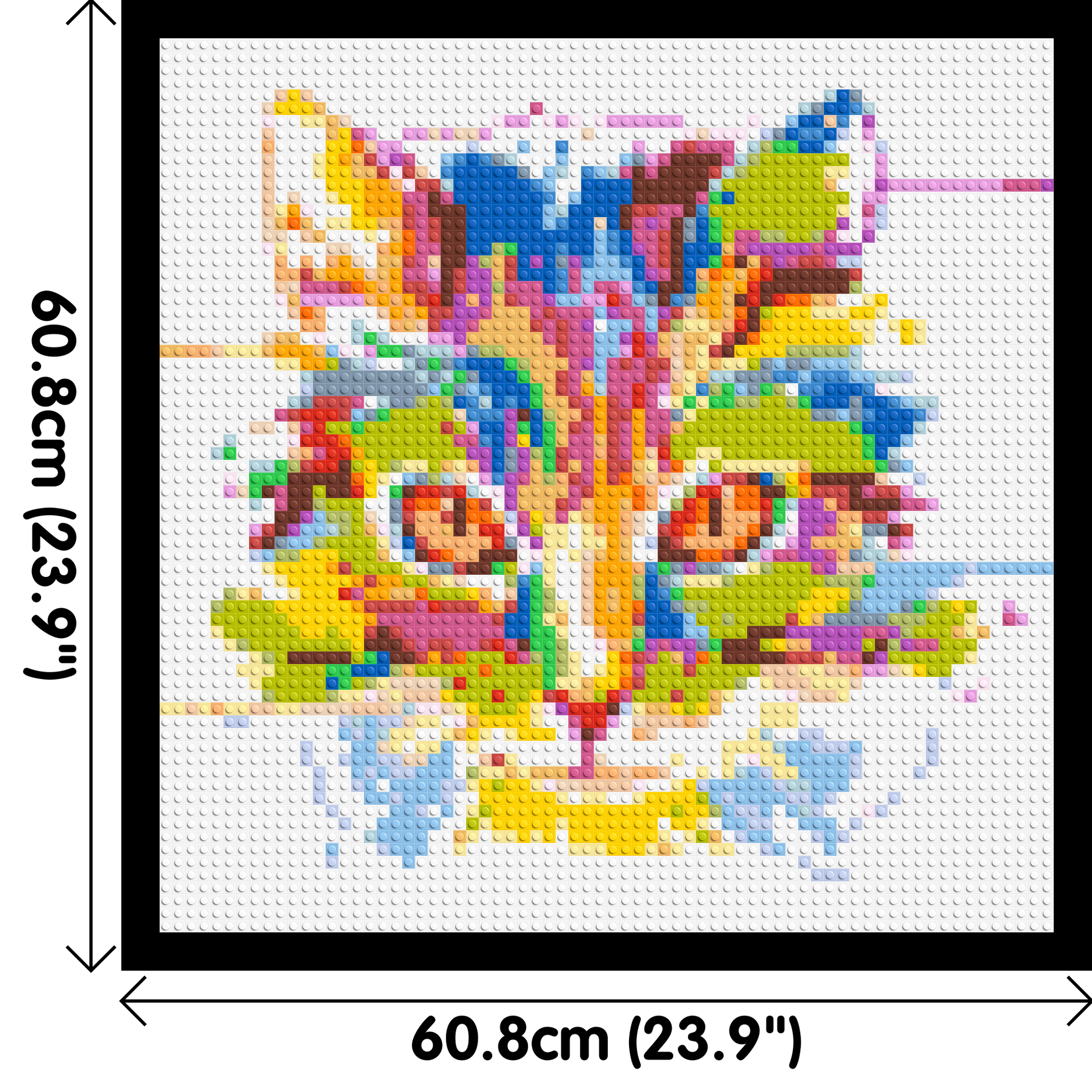 Abstract Cat Colourful Pop Art - Brick Art Mosaic Kit 3x3 dimensions with frame