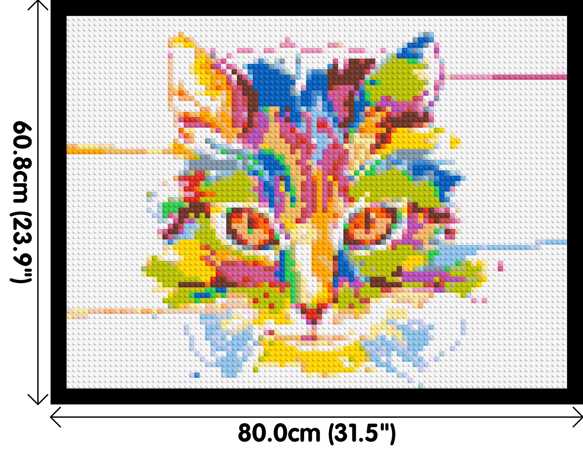 Abstract Cat Colourful Pop Art - Brick Art Mosaic Kit 4x3 dimensions with frame