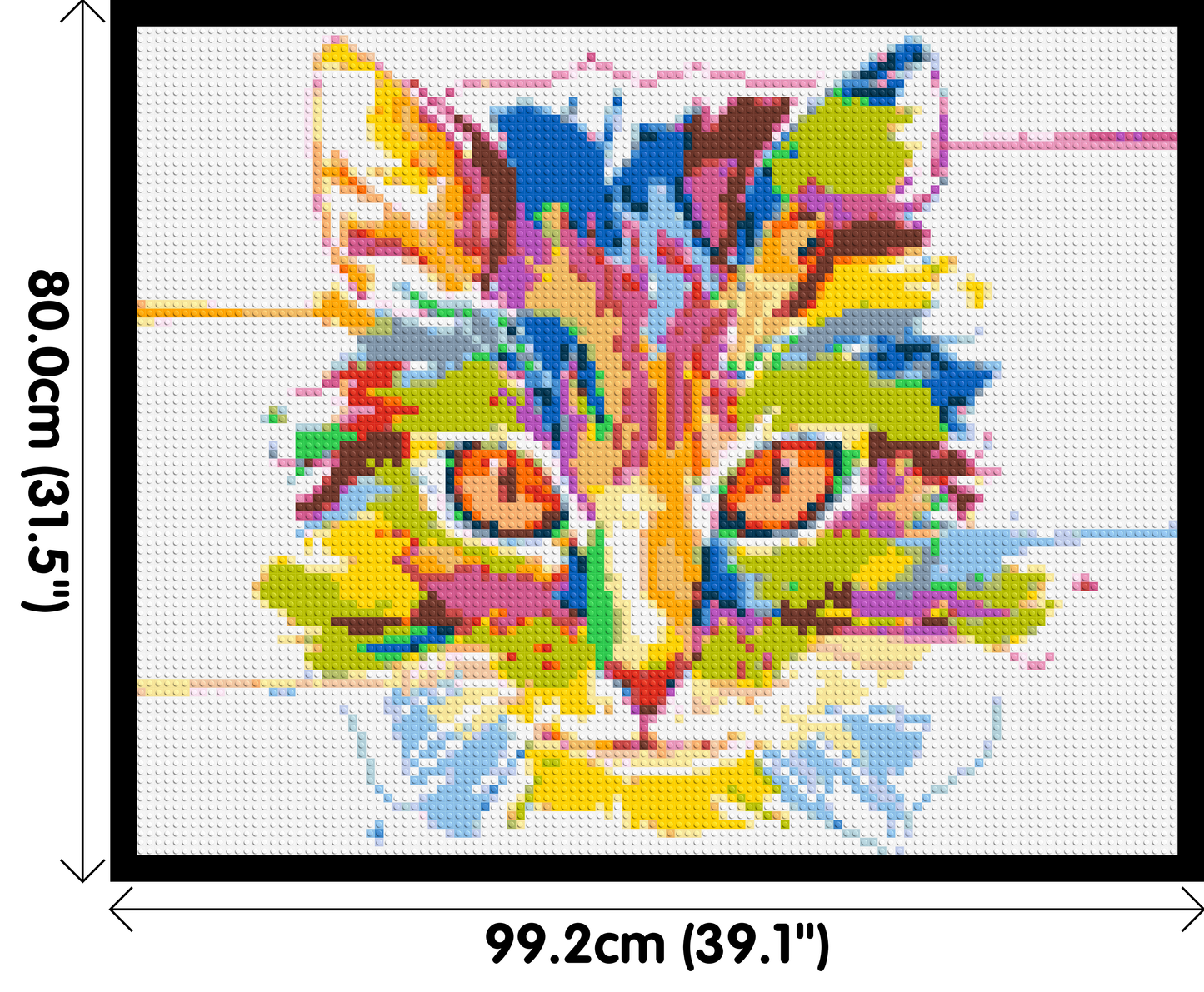 Abstract Cat Colourful Pop Art - Brick Art Mosaic Kit 5x4 large