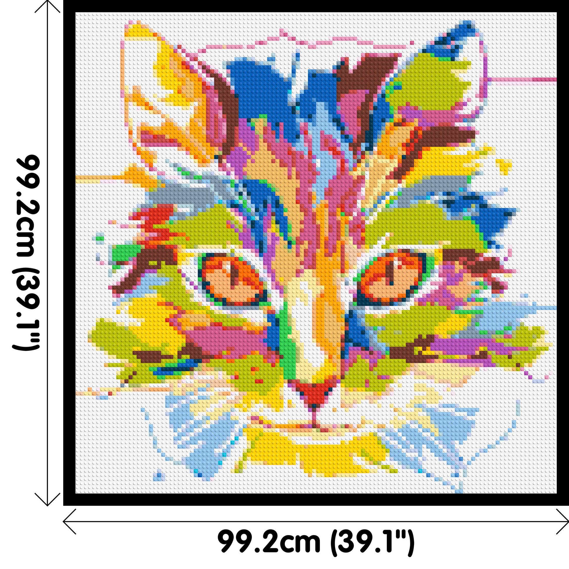 Abstract Cat Colourful Pop Art - Brick Art Mosaic Kit 5x5 dimensions with frame