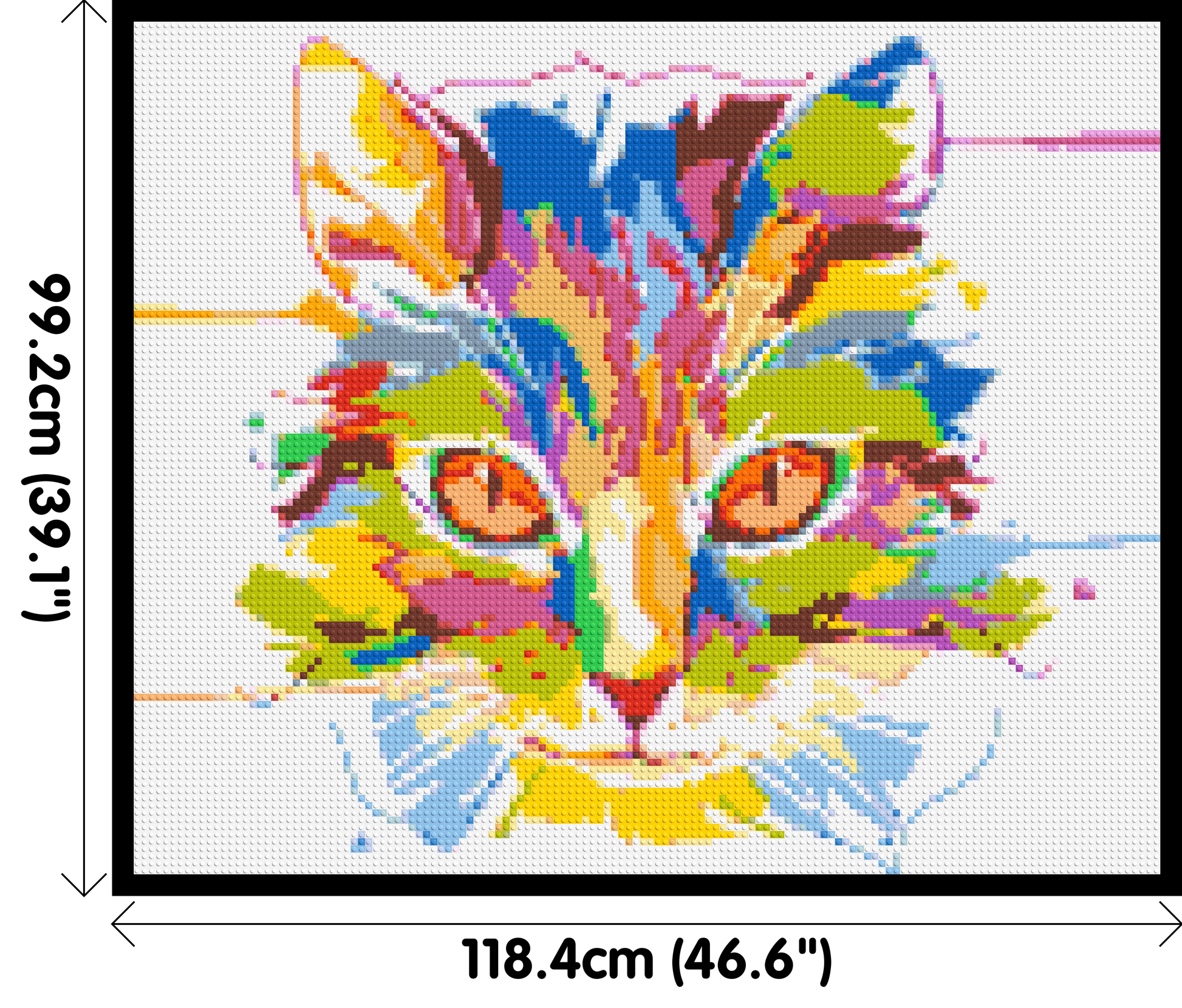 Abstract Cat Colourful Pop Art - Brick Art Mosaic Kit 6x5 dimensions with frame