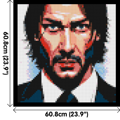 Keanu Reeves as John Wick - Brick Art Mosaic Kit 3x3 large