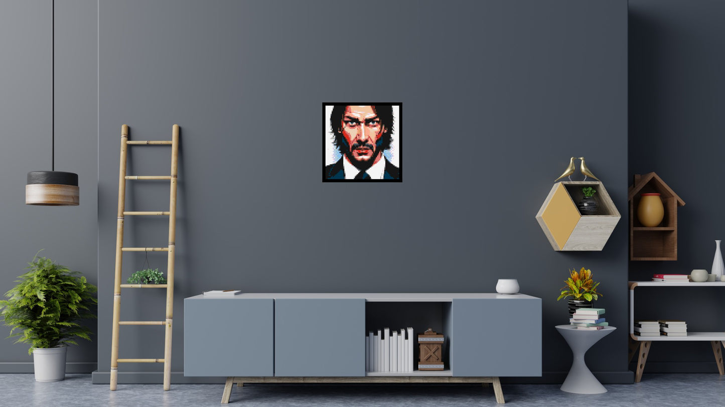 Keanu Reeves as John Wick - Brick Art Mosaic Kit 3x3 large