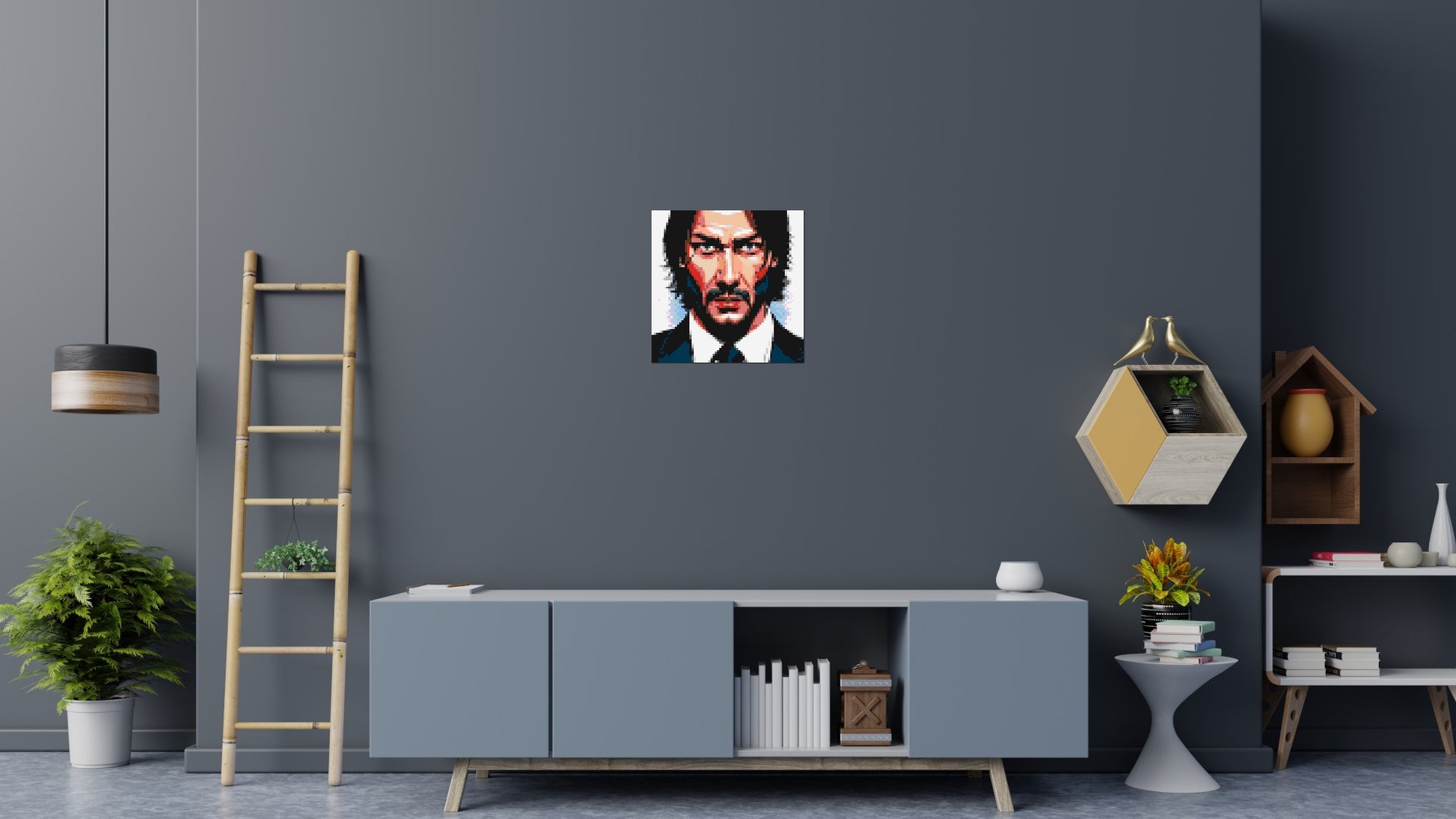 Keanu Reeves as John Wick - Brick Art Mosaic Kit 3x3 scene