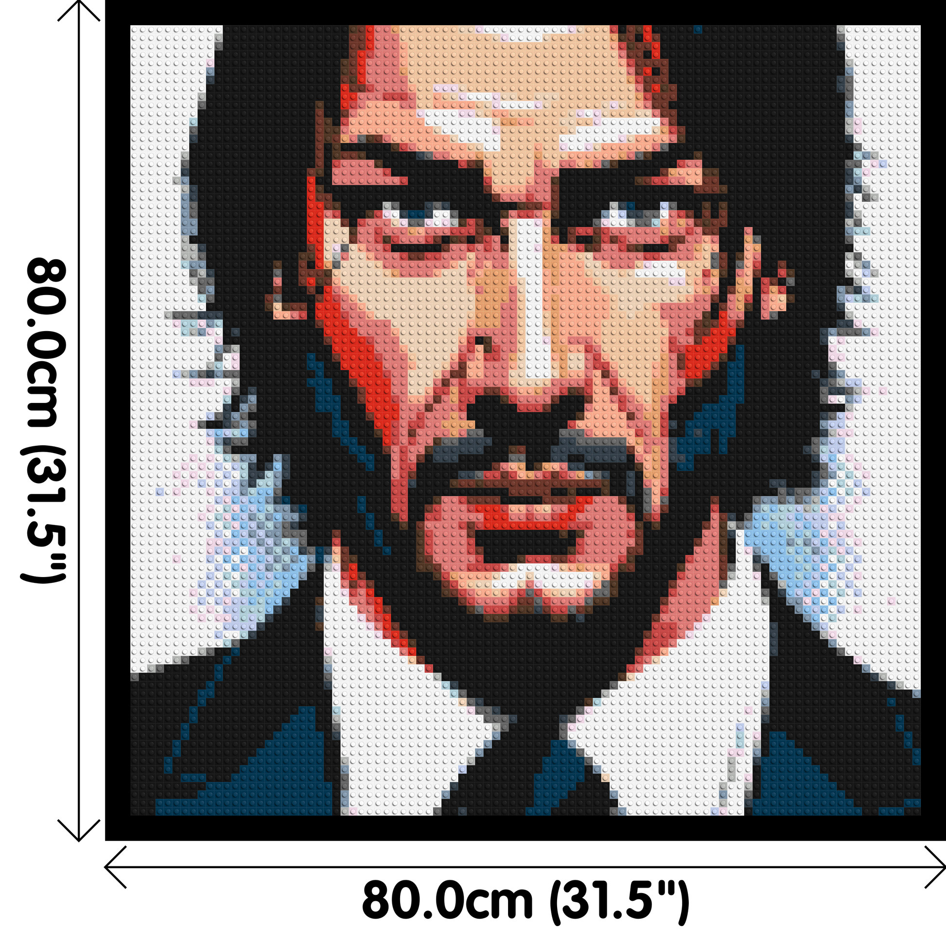 Keanu Reeves as John Wick - Brick Art Mosaic Kit 4x4 dimensions with frame