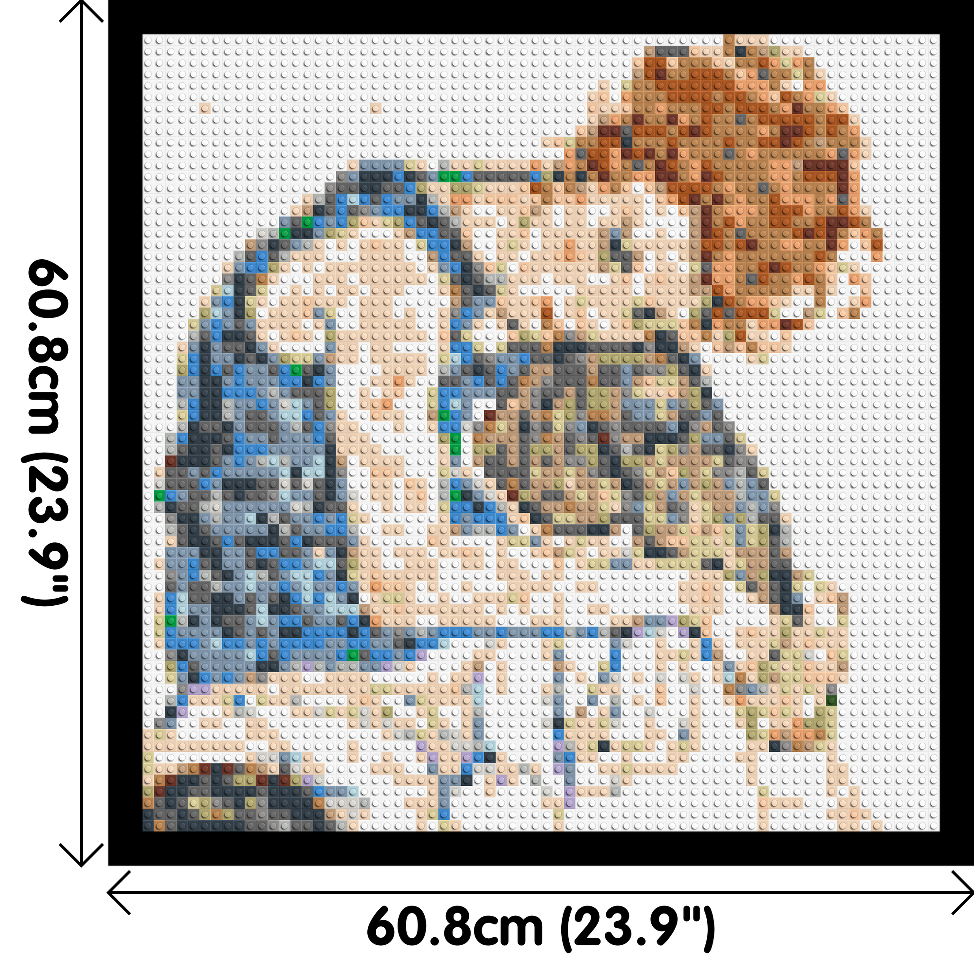 Woman Sitting with Bent Knee by Egon Schiele  - Brick Art Mosaic Kit 3x3 dimensions with frame