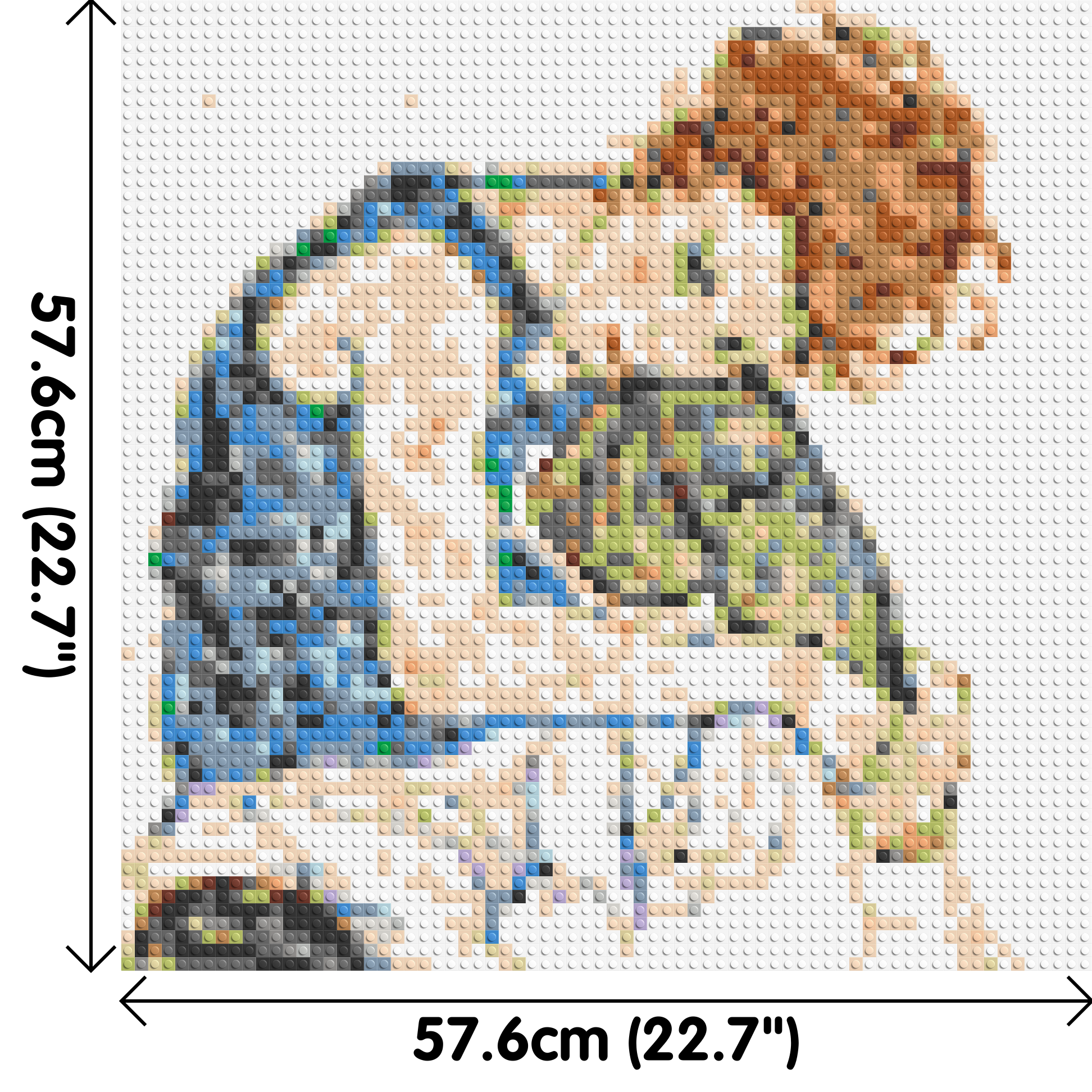 Woman Sitting with Bent Knee by Egon Schiele  - Brick Art Mosaic Kit 3x3 dimensions