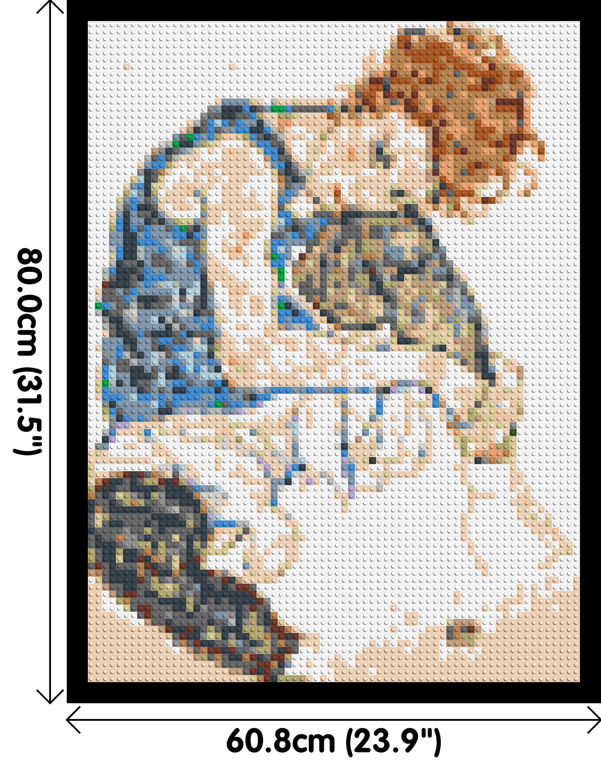 Woman Sitting with Bent Knee by Egon Schiele  - Brick Art Mosaic Kit 3x4 dimensions with frame