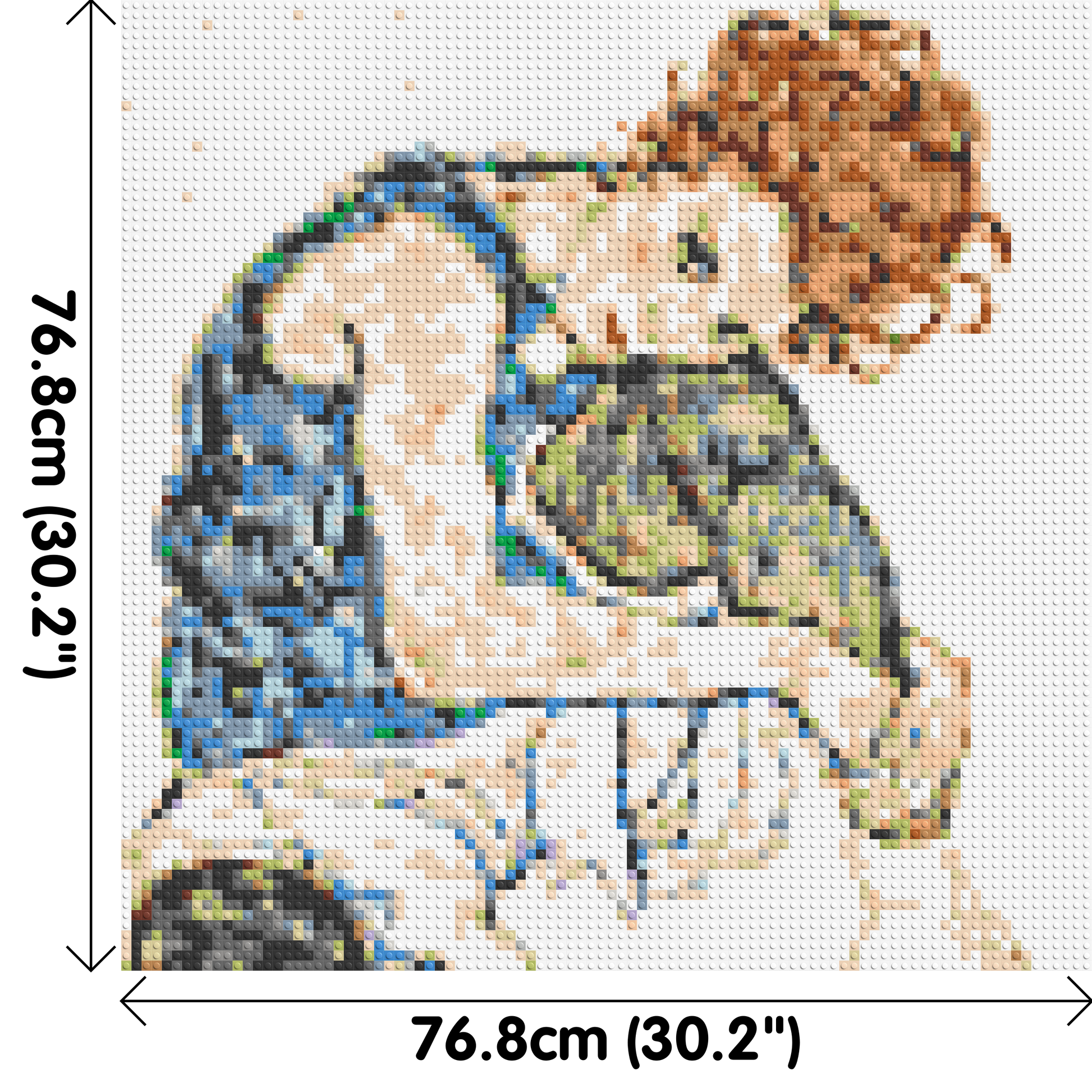 Woman Sitting with Bent Knee by Egon Schiele  - Brick Art Mosaic Kit 4x4 dimensions