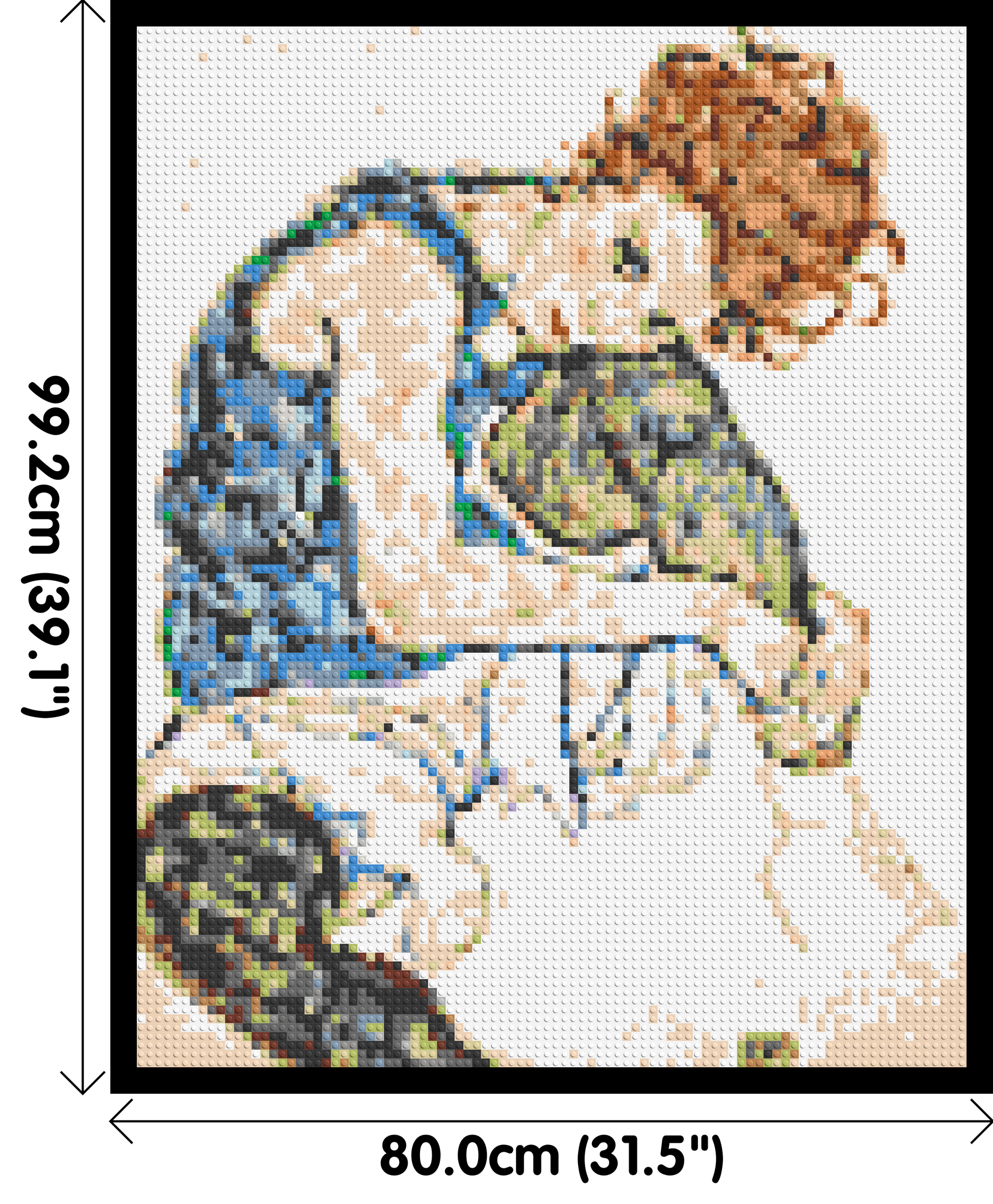 Woman Sitting with Bent Knee by Egon Schiele  - Brick Art Mosaic Kit 4x5 dimensions with frame