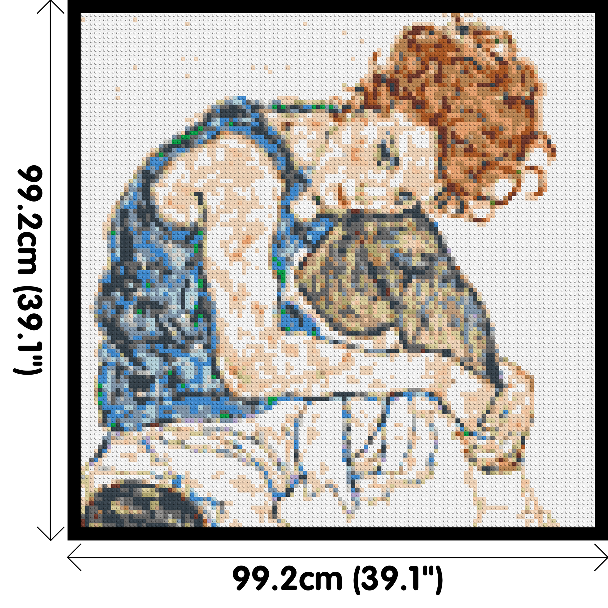 Woman Sitting with Bent Knee by Egon Schiele  - Brick Art Mosaic Kit 5x5 dimensions with frame