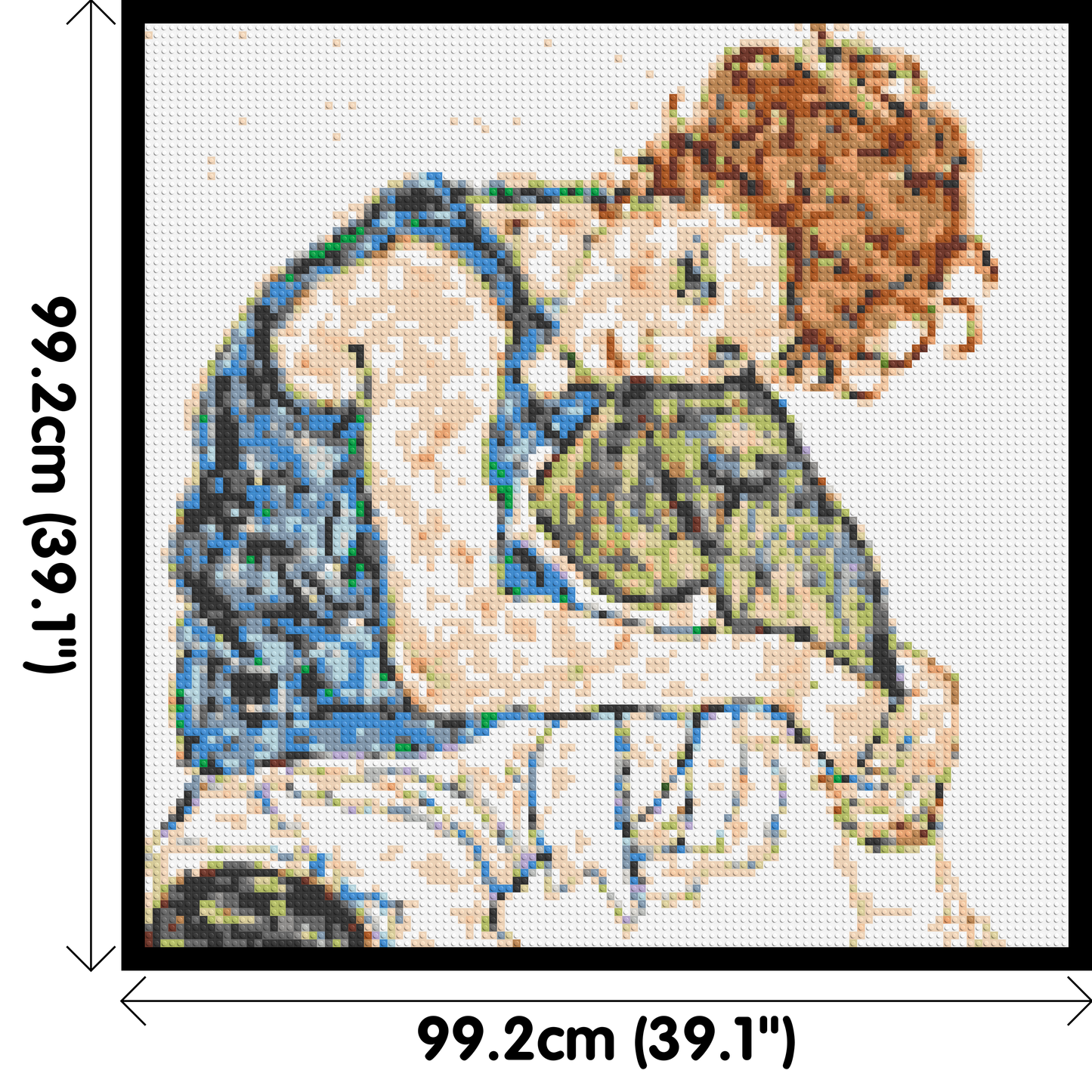 Woman Sitting with Bent Knee by Egon Schiele  - Brick Art Mosaic Kit 5x5 large