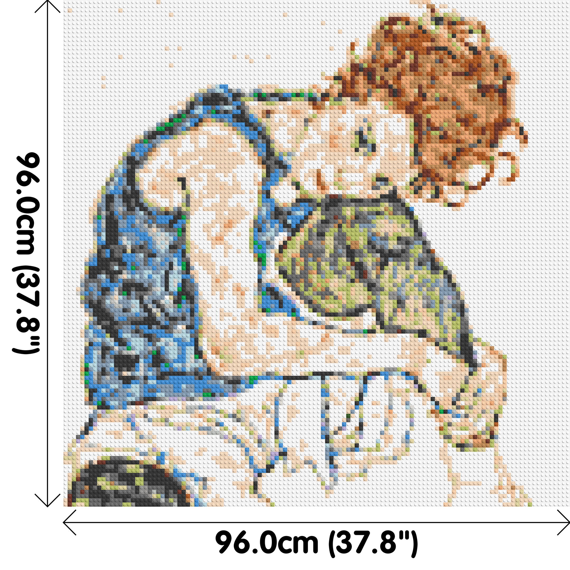 Woman Sitting with Bent Knee by Egon Schiele  - Brick Art Mosaic Kit 5x5 dimensions