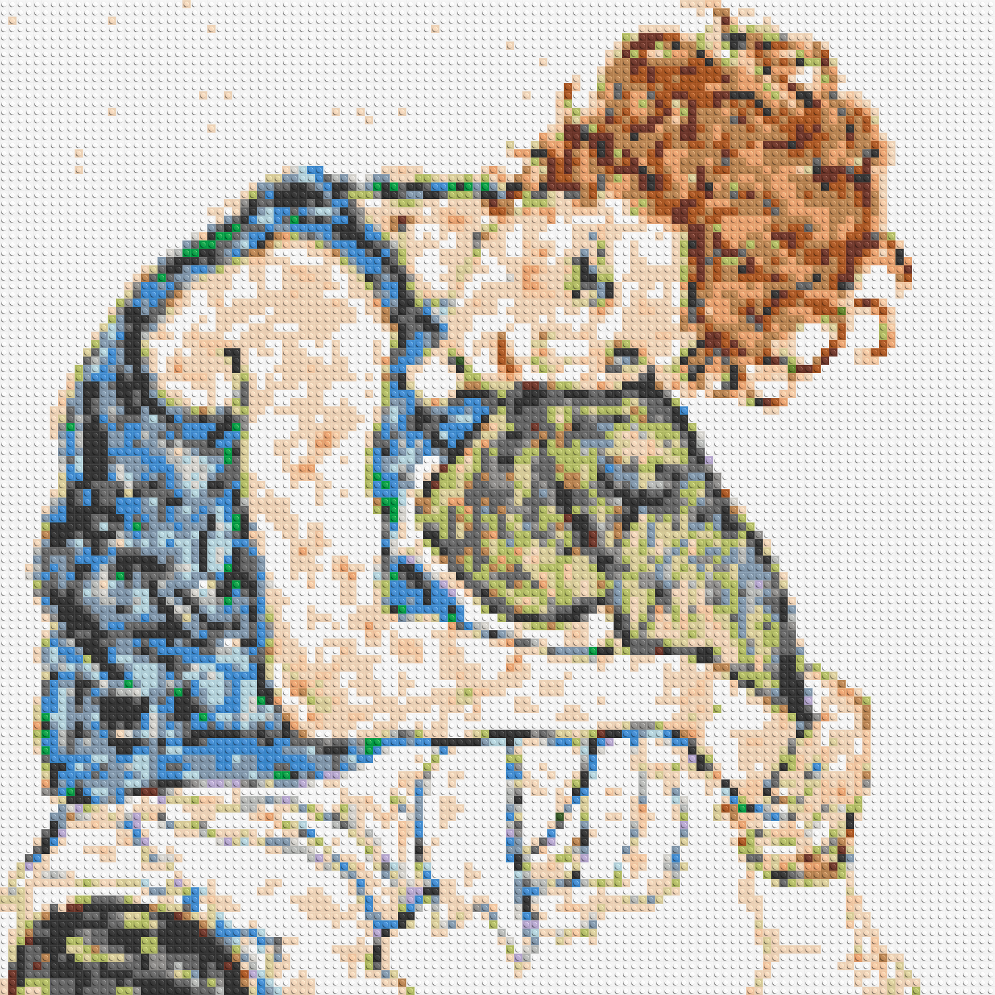 Woman Sitting with Bent Knee by Egon Schiele  - Brick Art Mosaic Kit 5x5 large