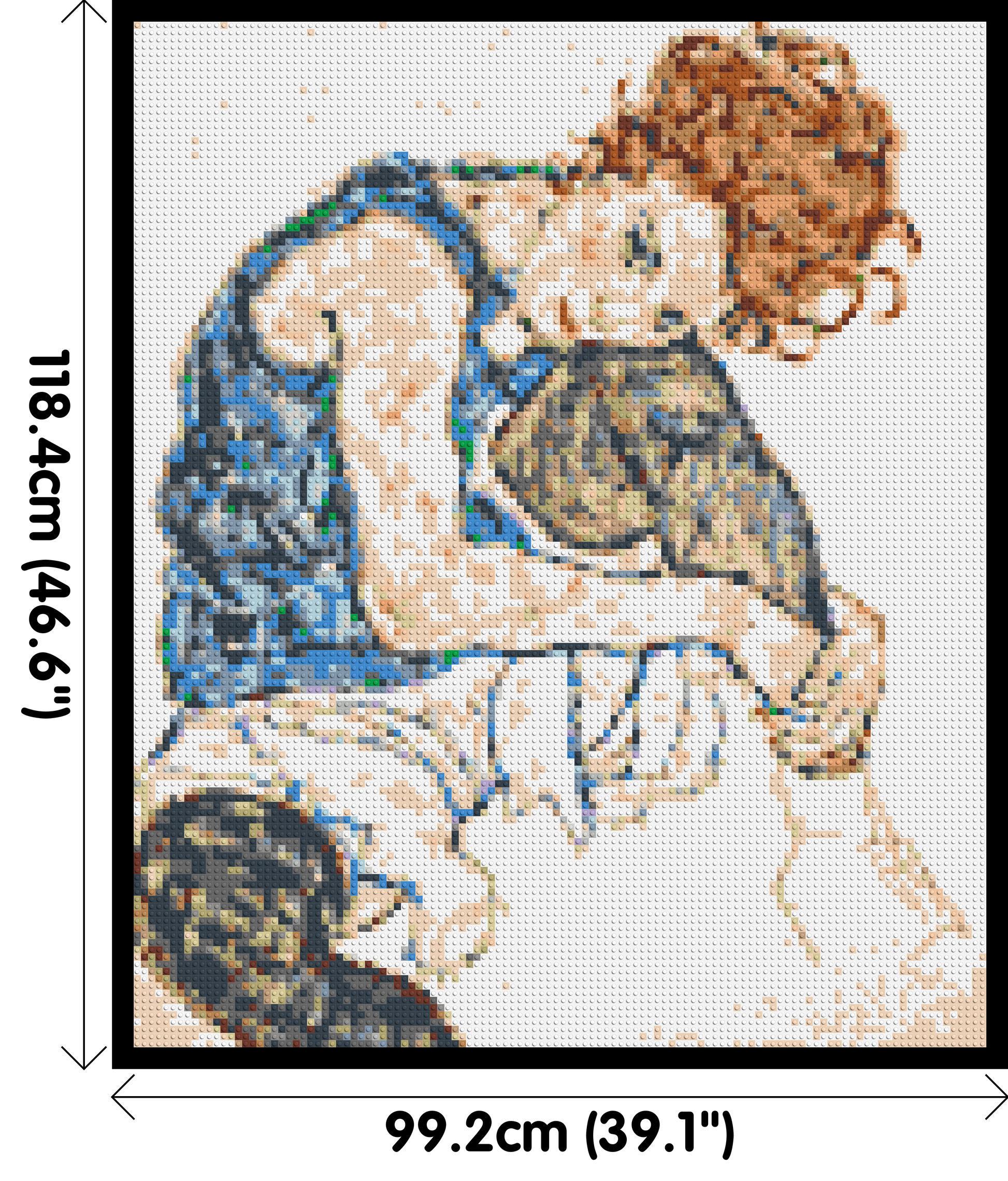 Woman Sitting with Bent Knee by Egon Schiele  - Brick Art Mosaic Kit 5x6 dimensions with frame