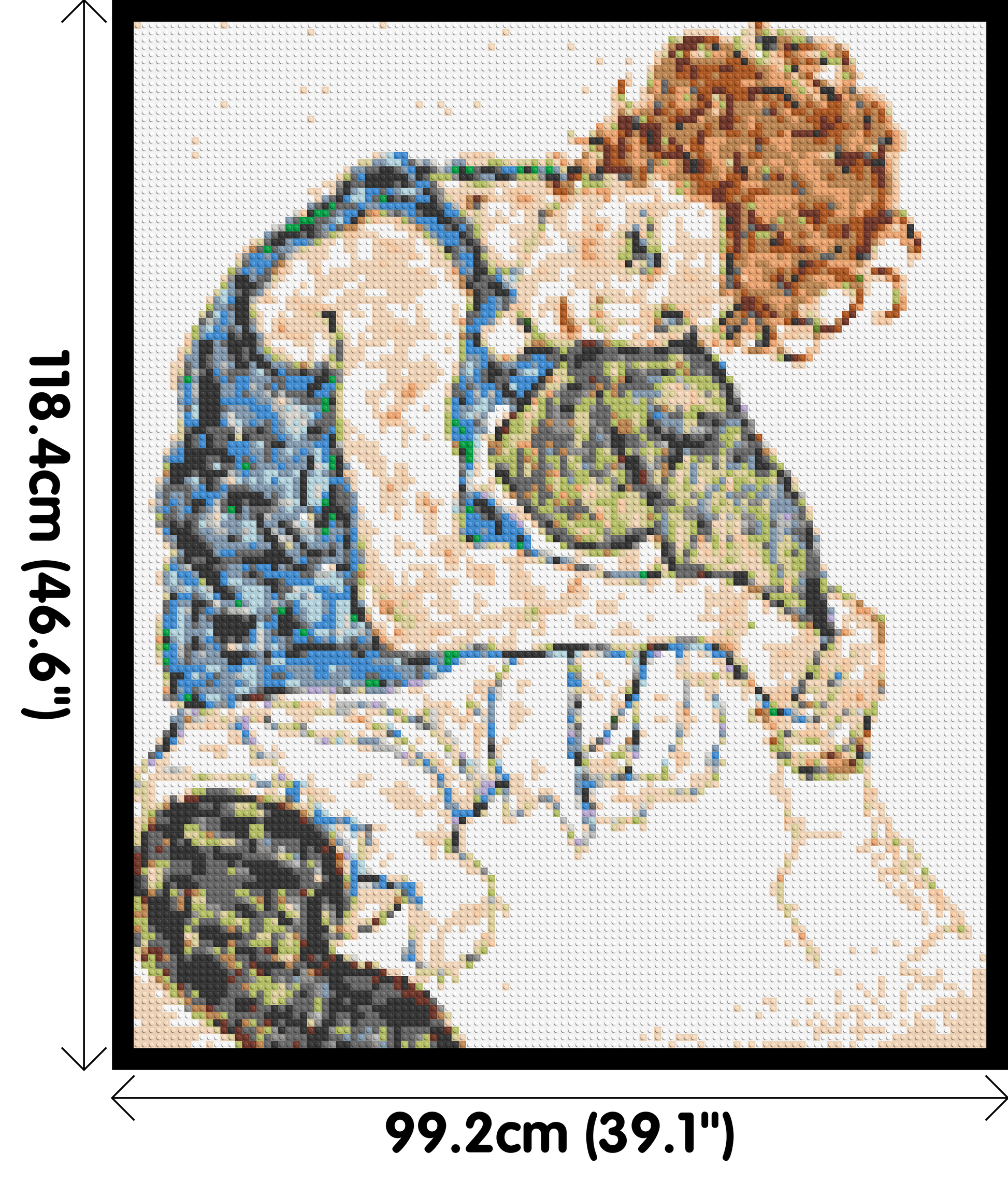 Woman Sitting with Bent Knee by Egon Schiele  - Brick Art Mosaic Kit 5x6 dimensions with frame