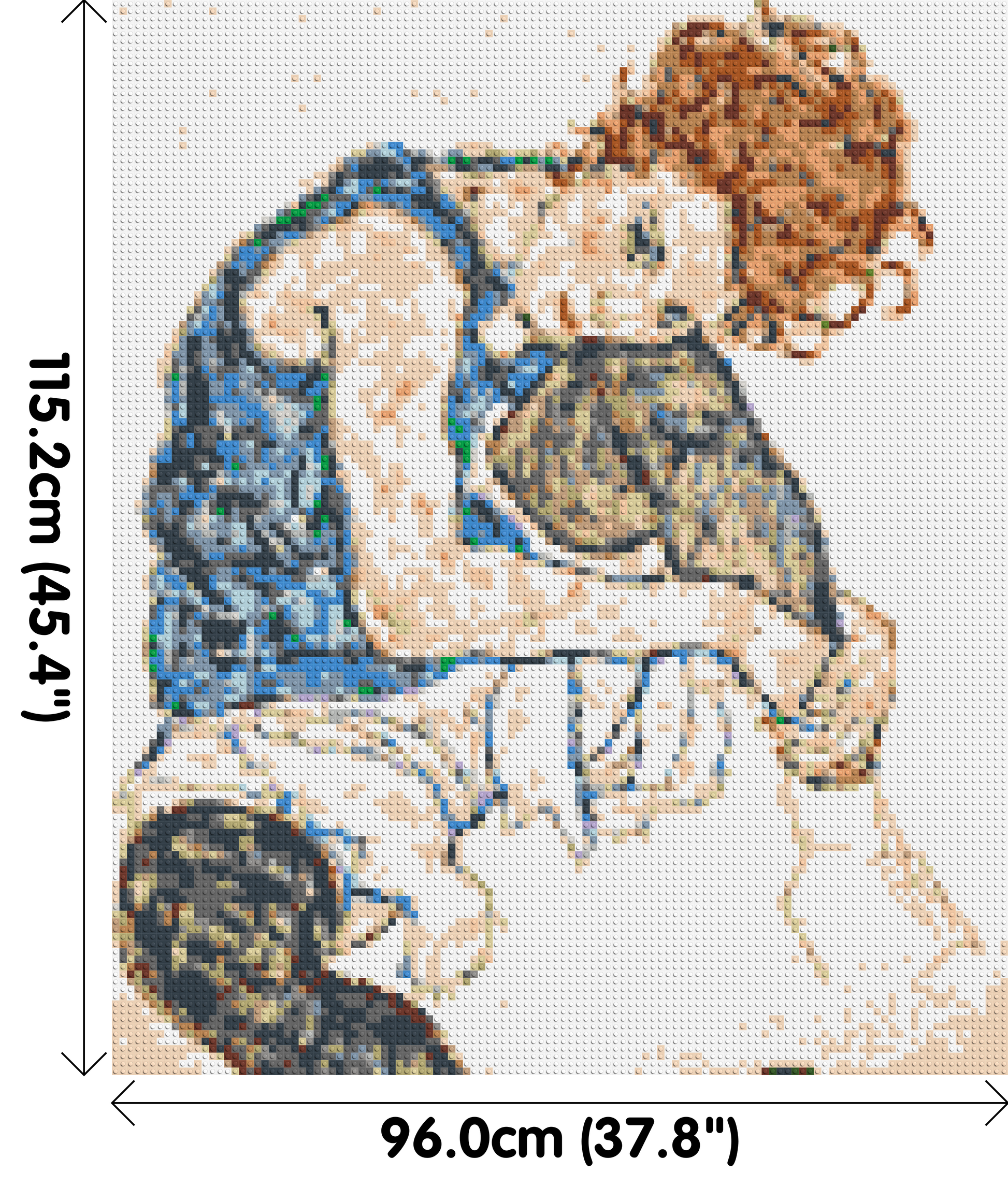 Woman Sitting with Bent Knee by Egon Schiele  - Brick Art Mosaic Kit 5x6 dimensions