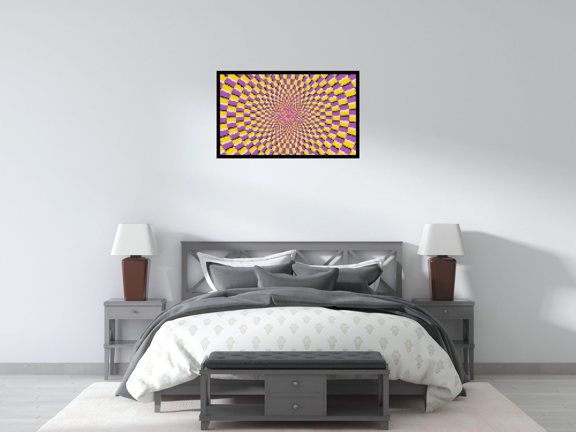 Abstract Pattern #5 - Brick Art Mosaic Kit 5x3 scene with frame