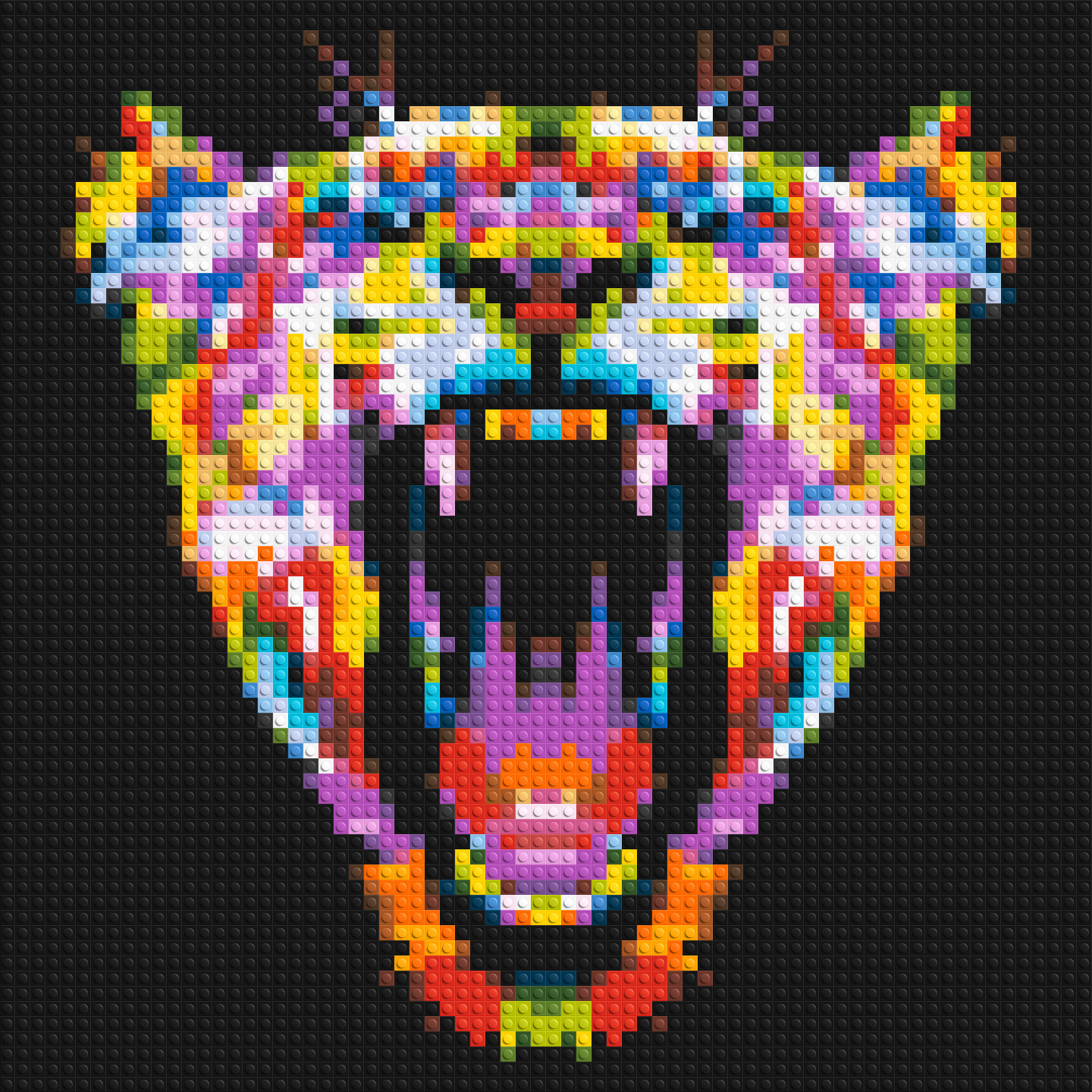 Roaring Tiger Colourful Pop Art - Brick Art Mosaic Kit 3x3 large