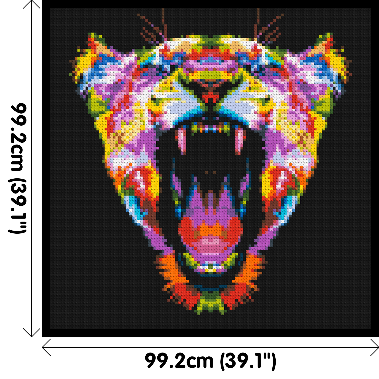 Roaring Tiger Colourful Pop Art - Brick Art Mosaic Kit 5x5 large