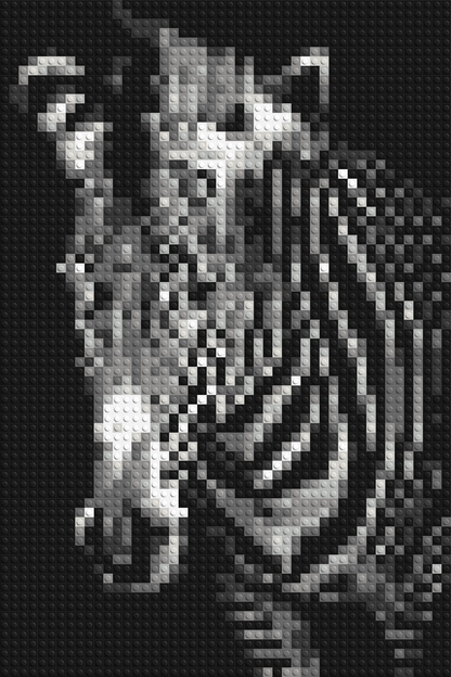 Black & White Zebra - Brick Art Mosaic Kit 2x3 large