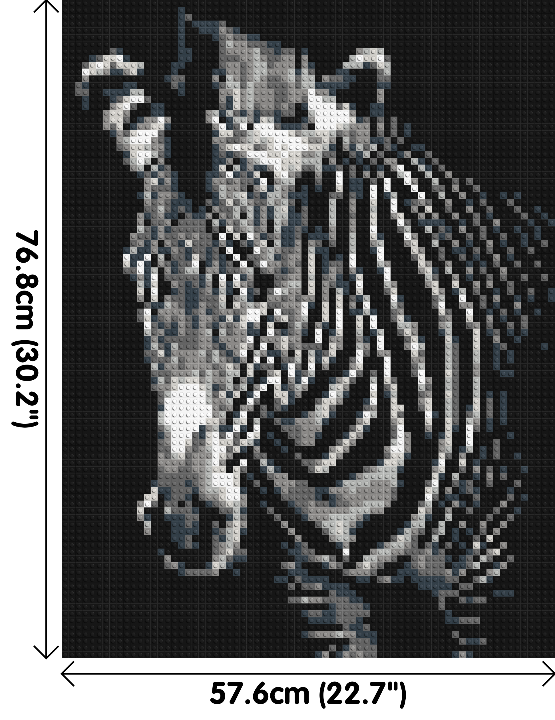 Black & White Zebra - Brick Art Mosaic Kit 3x4 dimensions