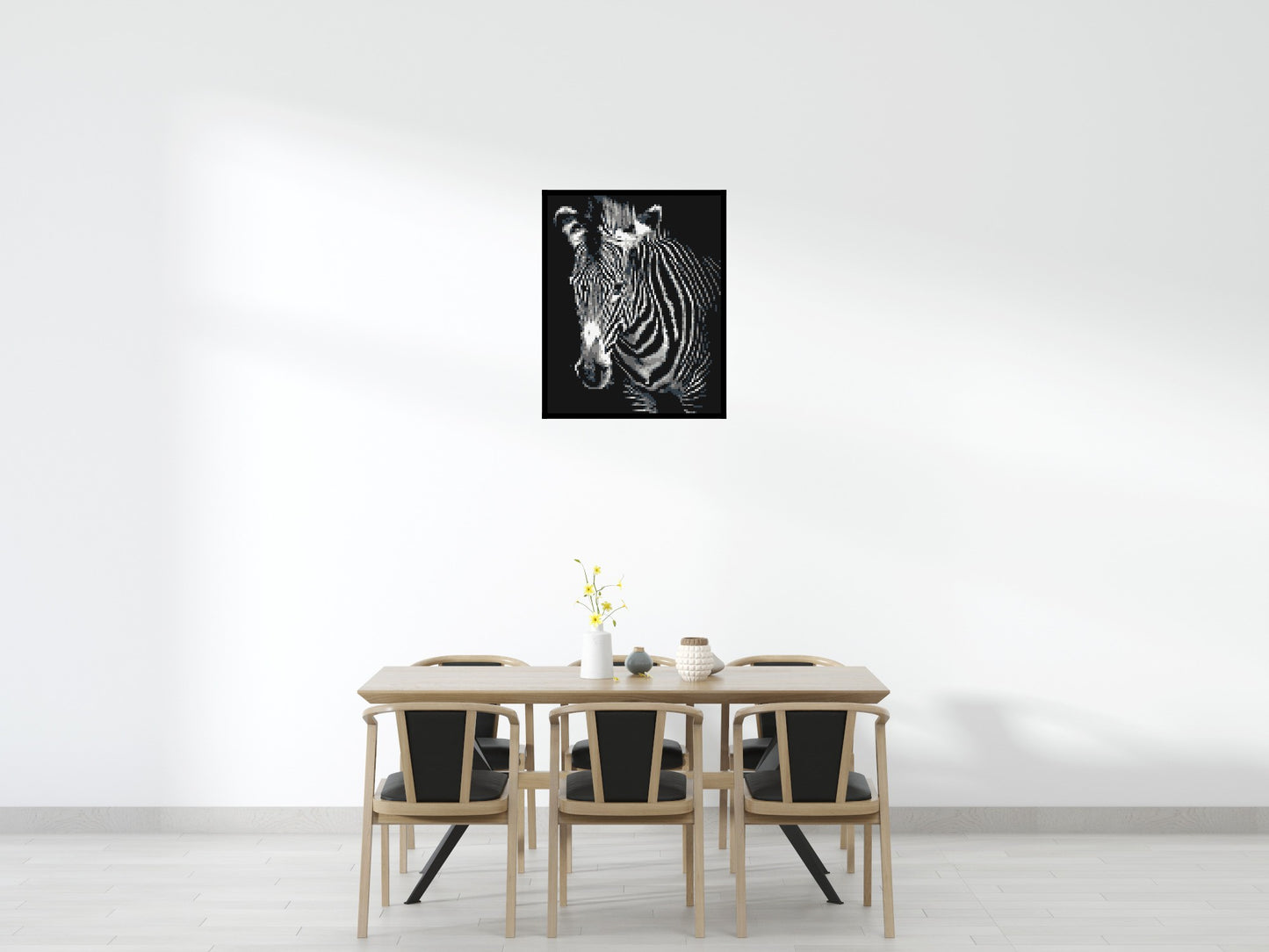 Black & White Zebra - Brick Art Mosaic Kit 4x5 large