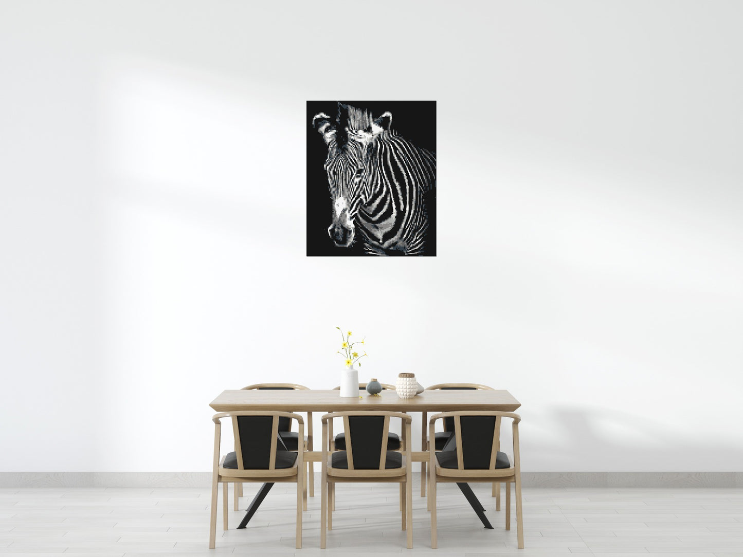 Black & White Zebra - Brick Art Mosaic Kit 5x6 large