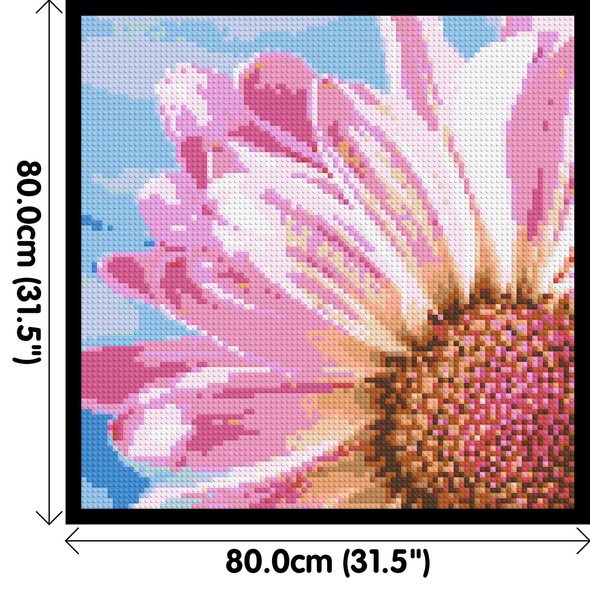 Pink Daisy - Brick Art Mosaic Kit 4x4 dimensions with frame