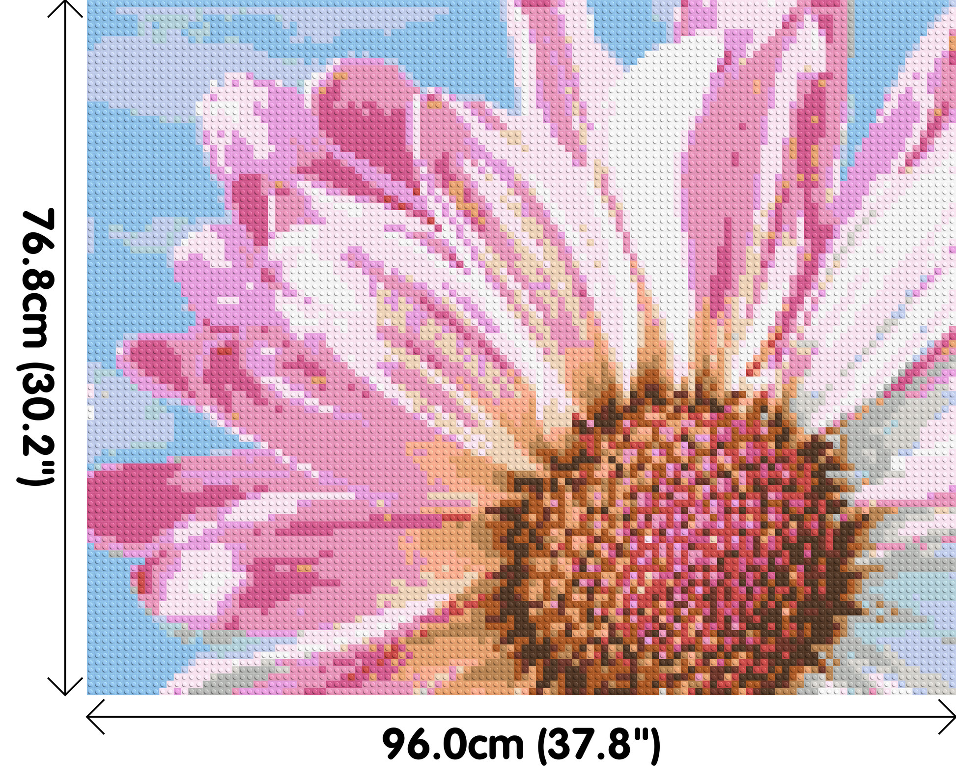 Pink Daisy - Brick Art Mosaic Kit 5x4 dimensions