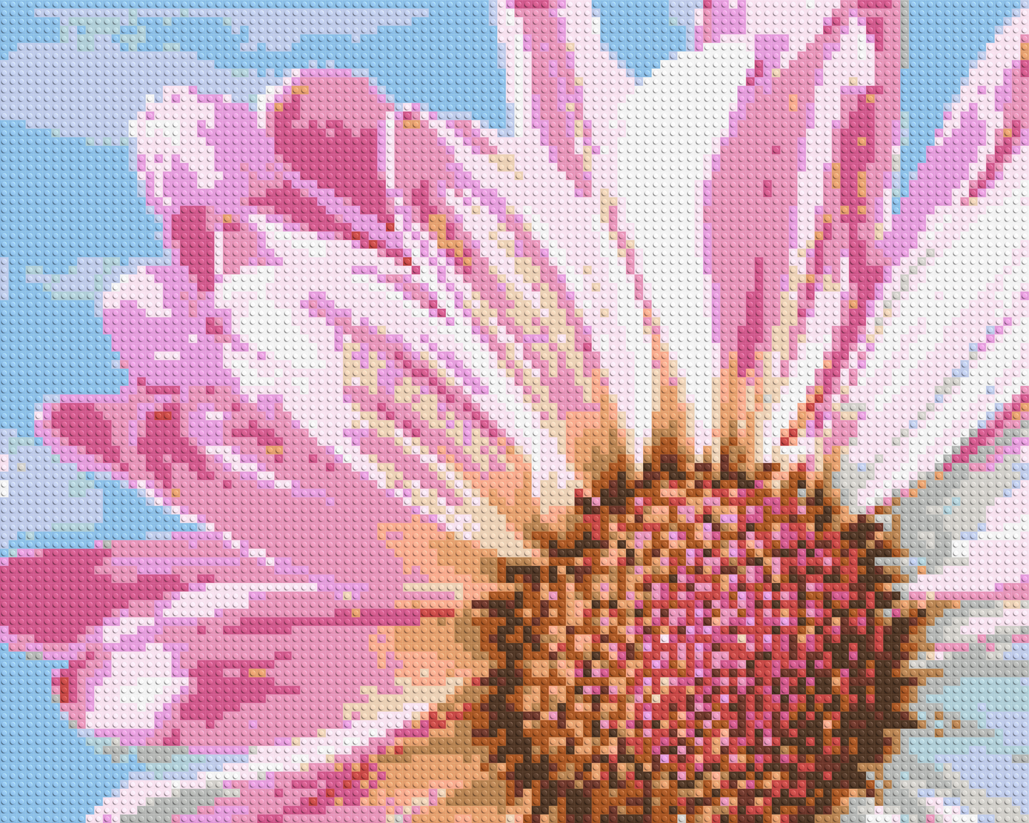 Pink Daisy - Brick Art Mosaic Kit 5x4 large
