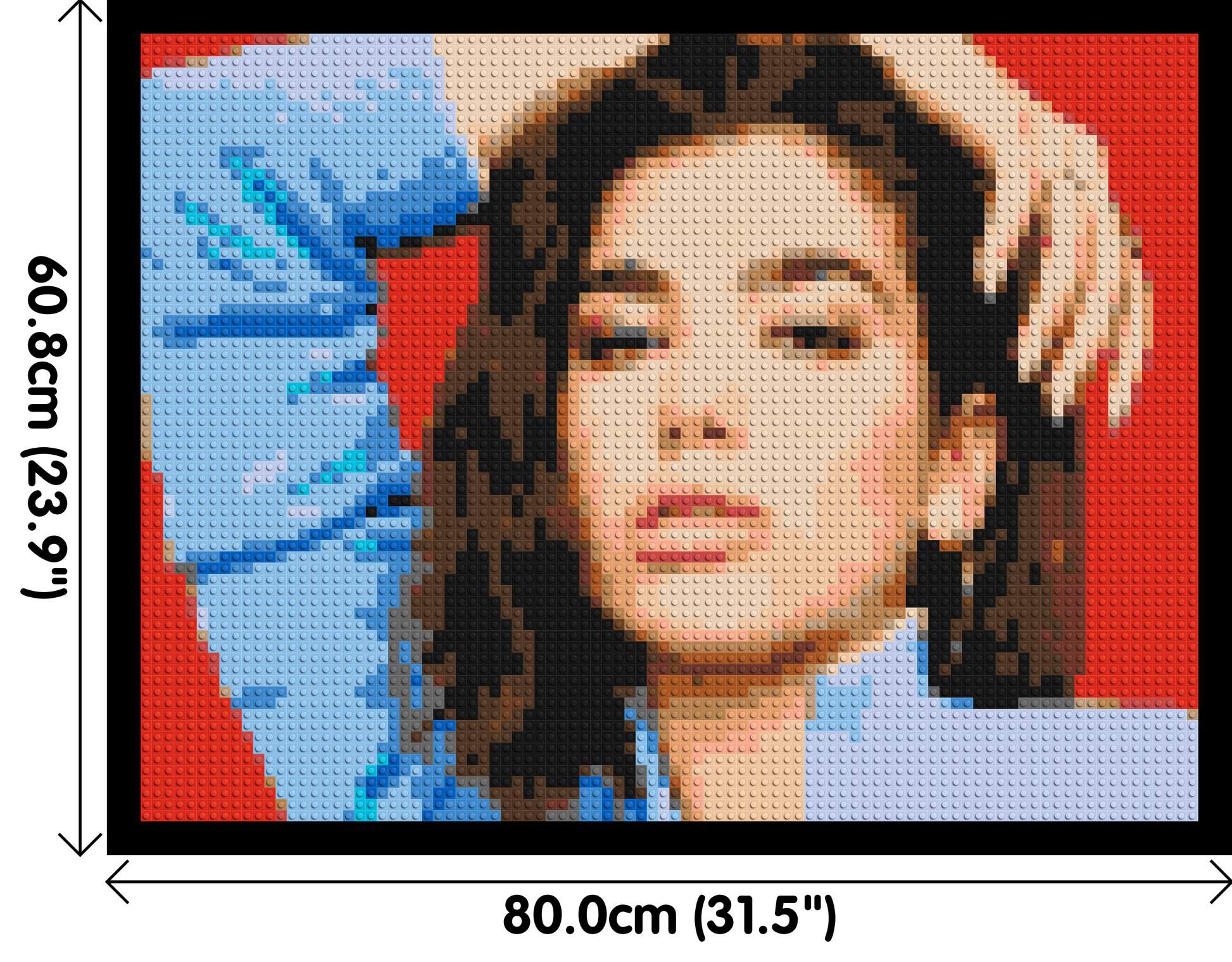 Dua Lipa - Brick Art Mosaic Kit 4x3 dimensions with frame