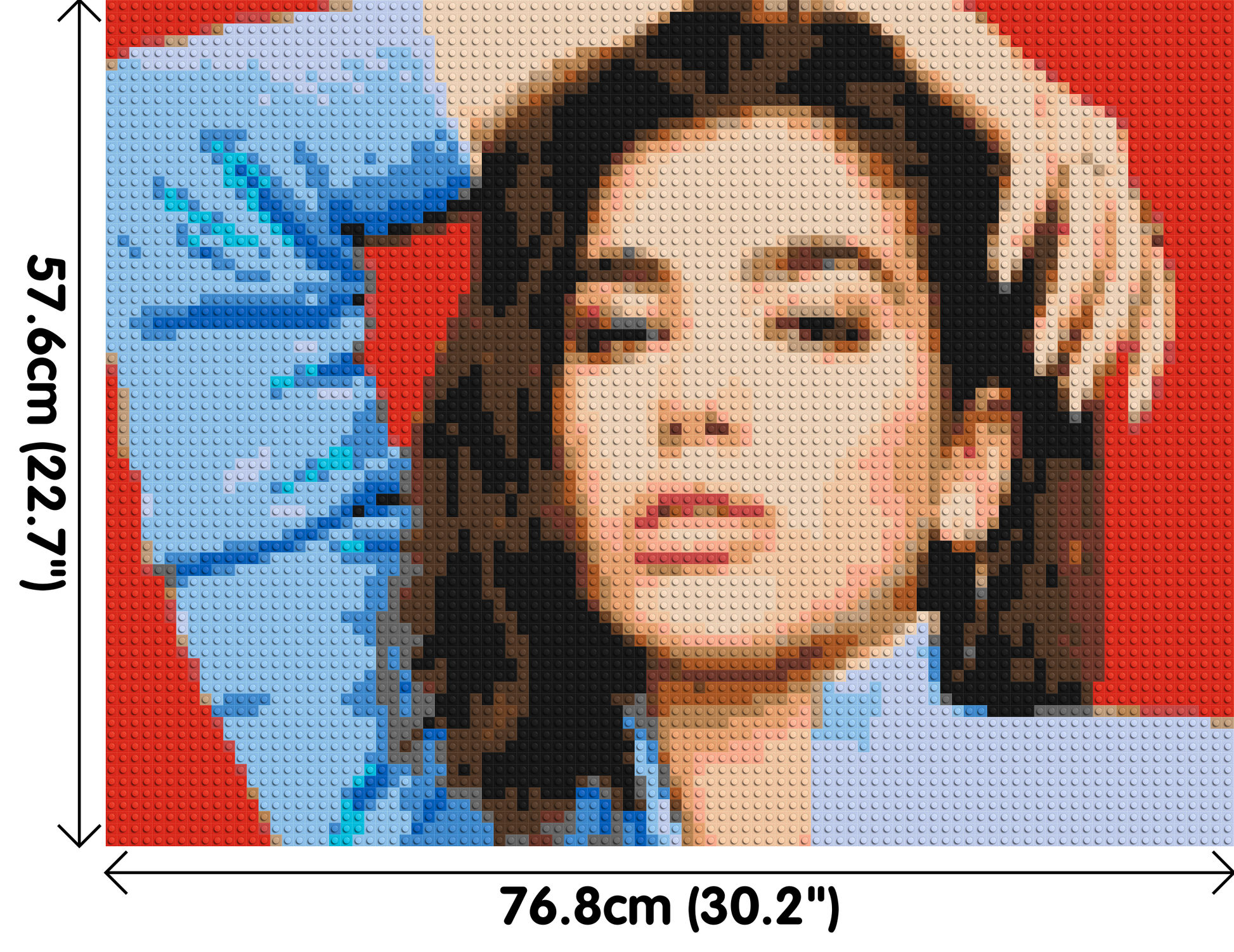 Dua Lipa - Brick Art Mosaic Kit 4x3 dimensions