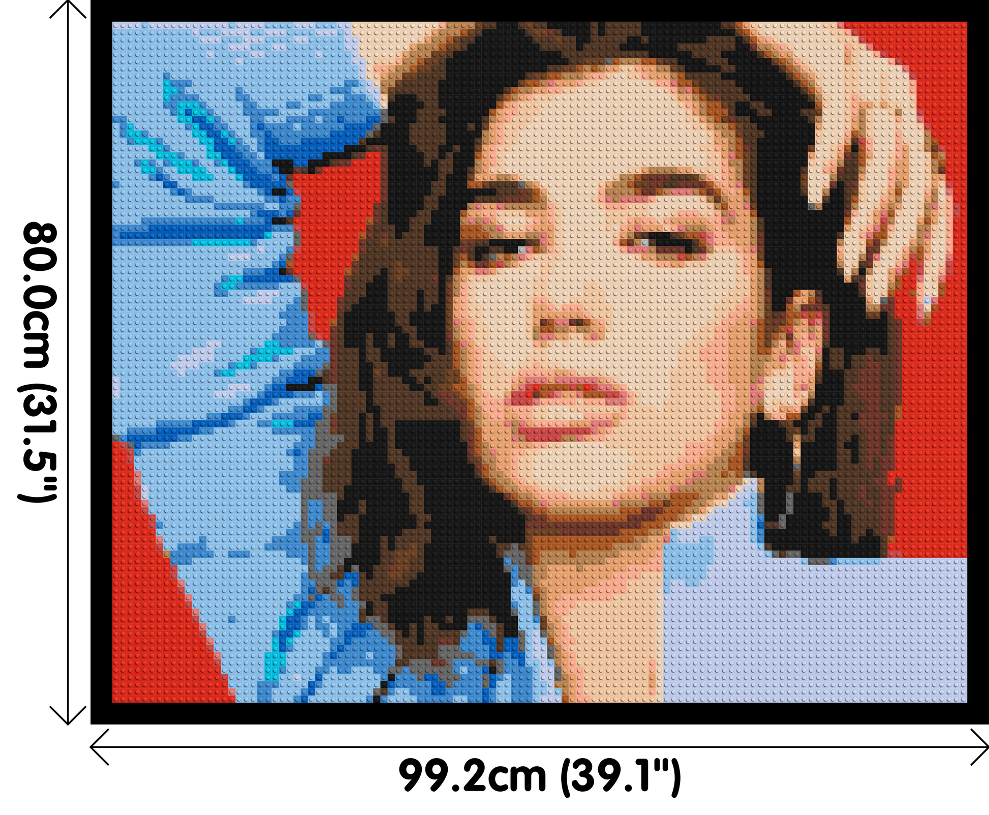 Dua Lipa - Brick Art Mosaic Kit 5x4 dimensions with frame