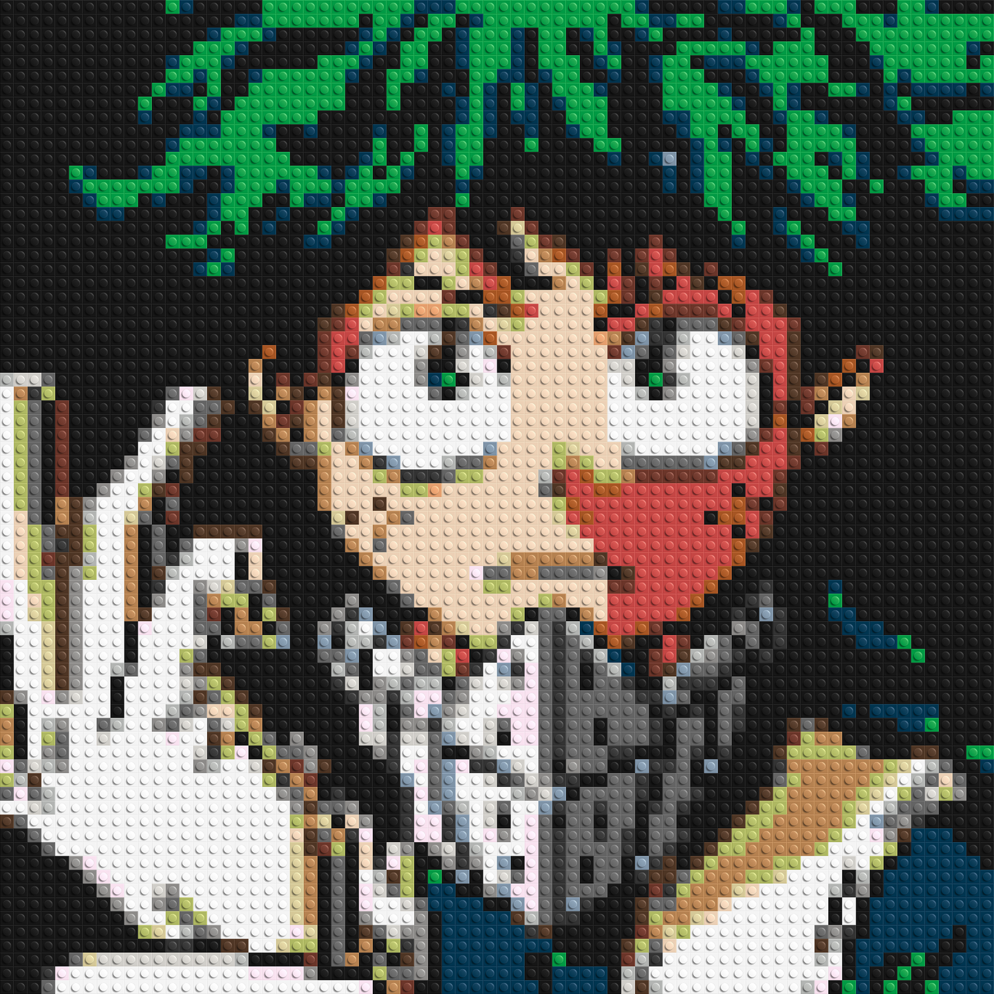 Izuku Midoriya Pixel Art - Brick Art Mosaic Kit 3x3 large