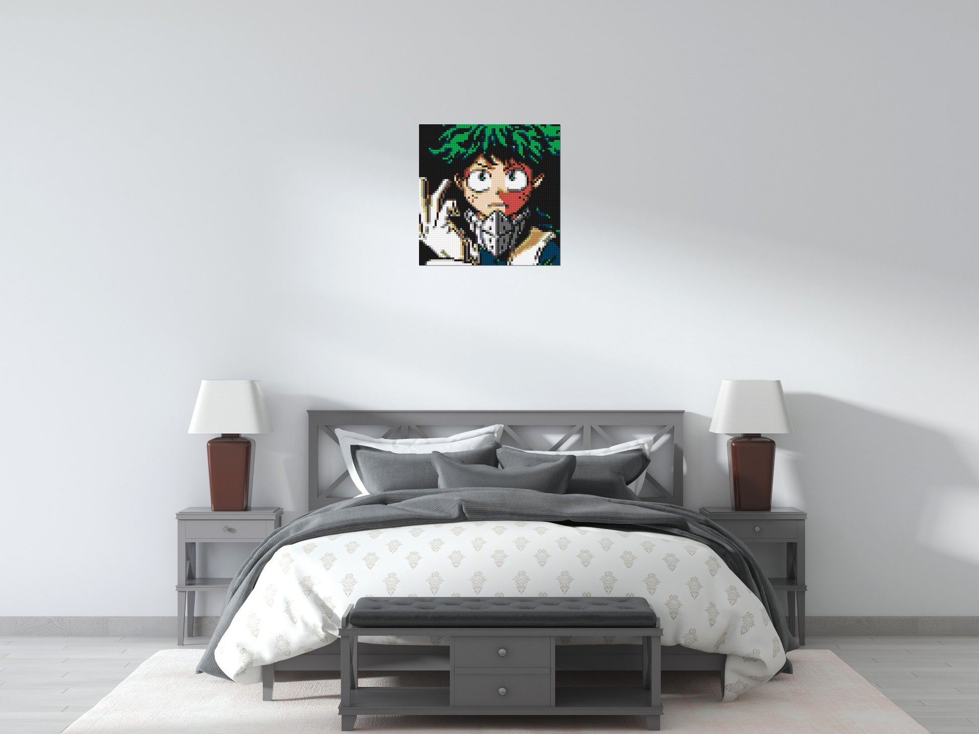 Izuku Midoriya Pixel Art - Brick Art Mosaic Kit 3x3 scene